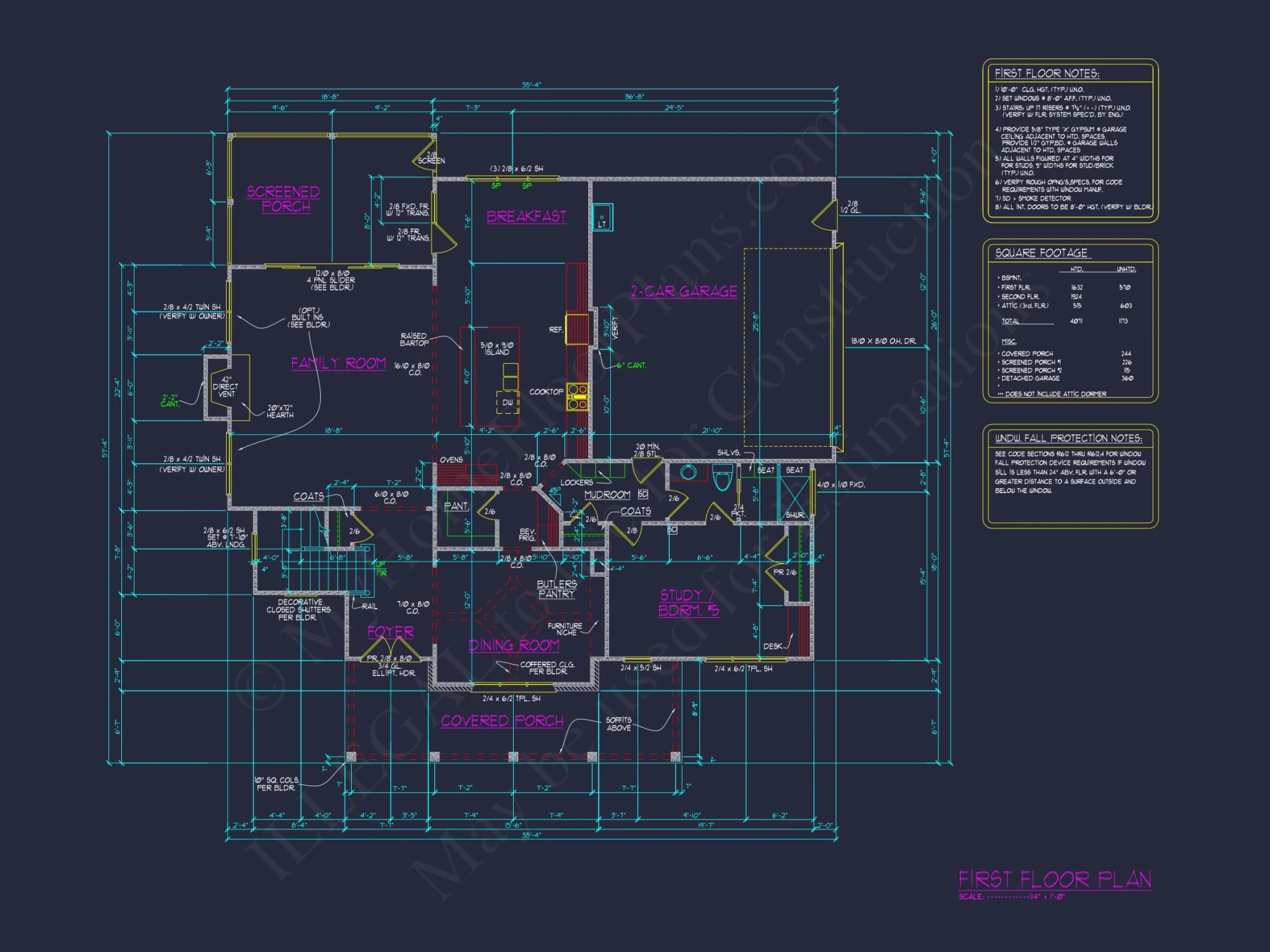 Elegant house Design: 3-Story CAD Floor Plan with Colonial Style