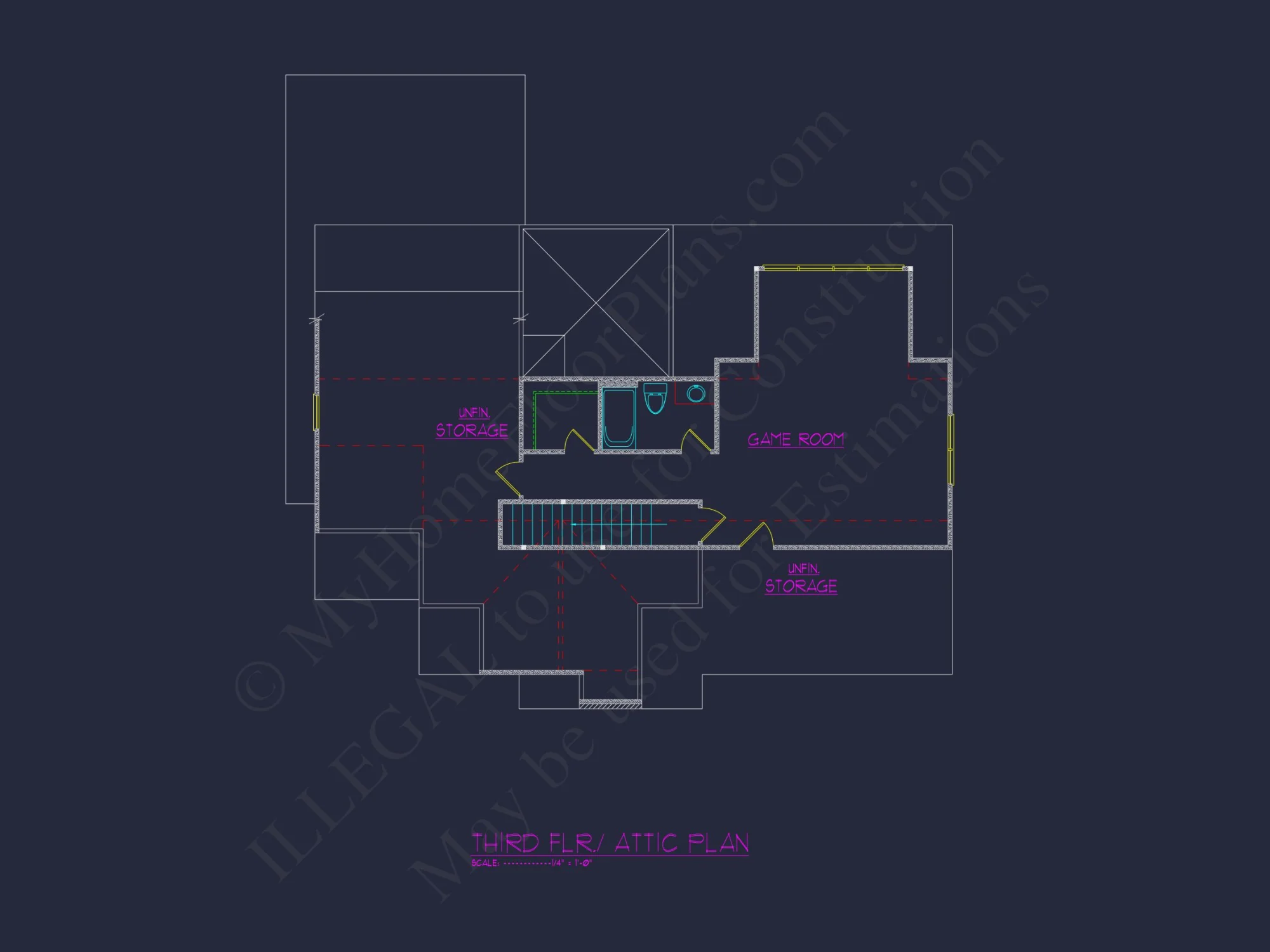 Elegant house Design: 3-Story CAD Floor Plan with Colonial Style