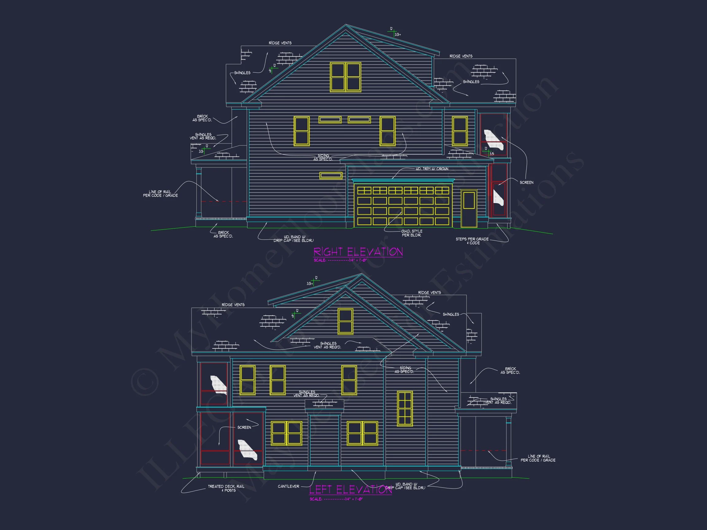 17-1163 HOUSE PLAN - Elegant House Design: 3-Story CAD Floor Plan with Colonial Style 5 Elegant house Design: 3-Story CAD Floor Plan with Colonial Style