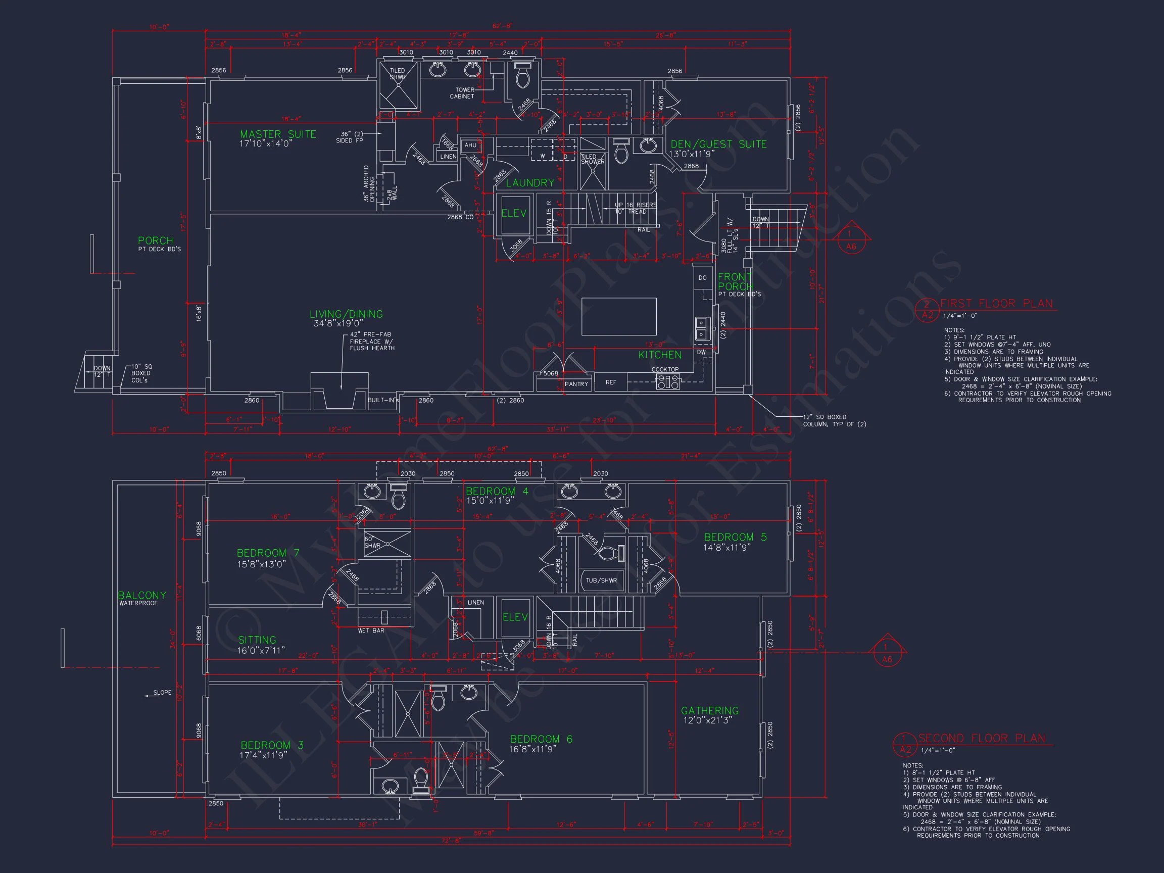Modern house Plan with 7 Bedrooms and Spacious Floor Designs
