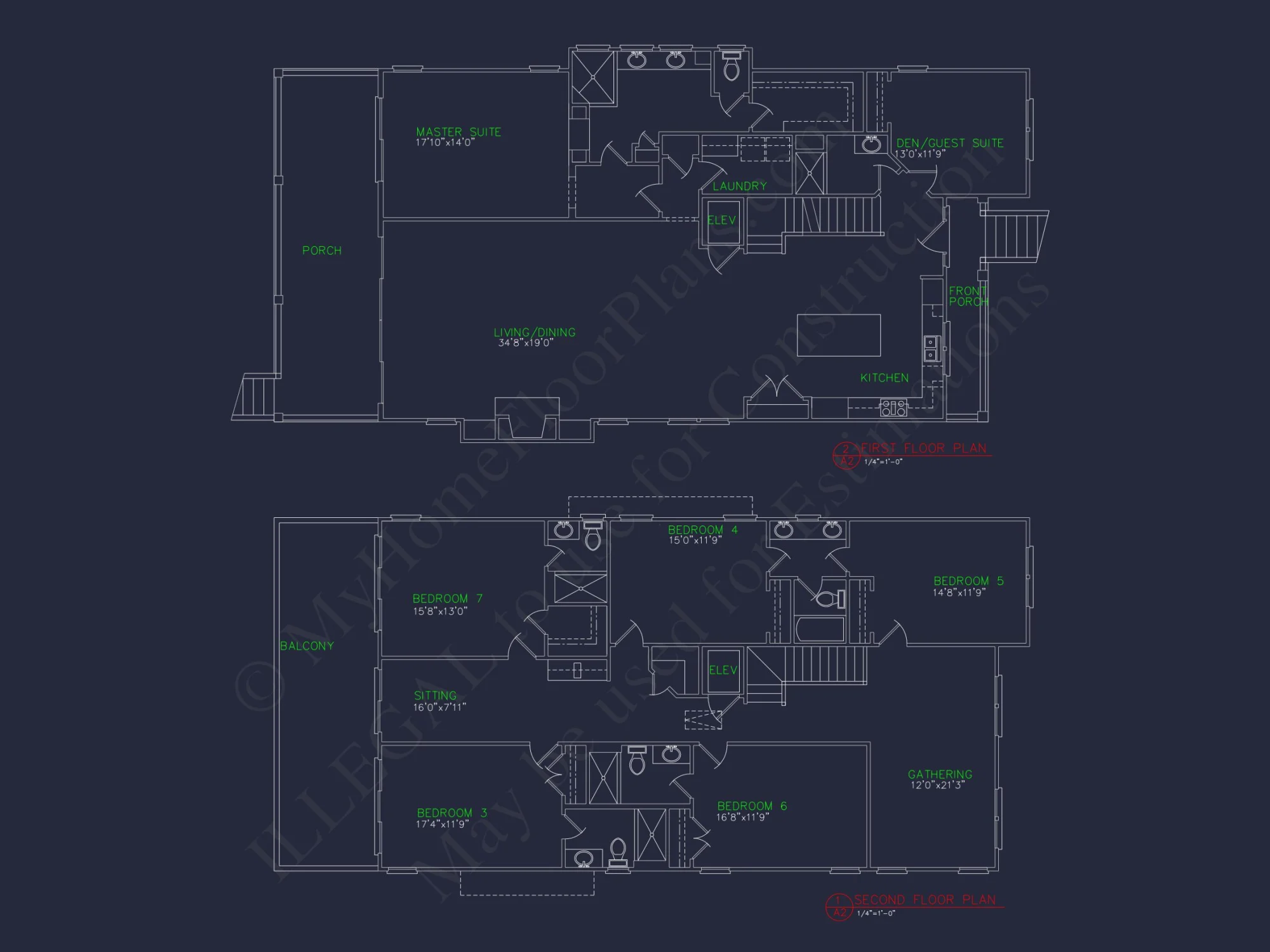 Modern house Plan with 7 Bedrooms and Spacious Floor Designs