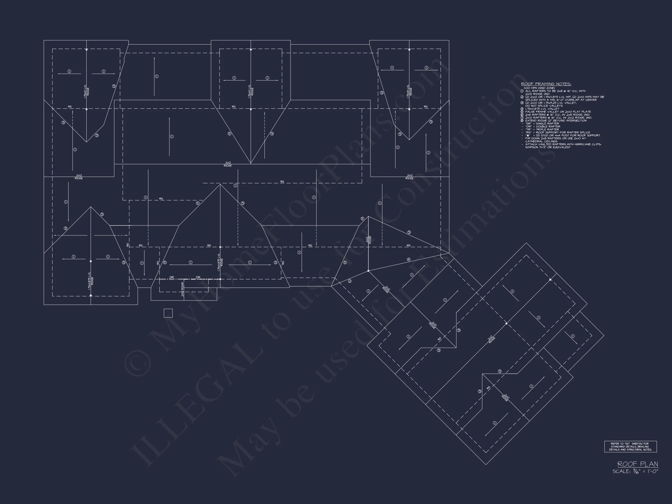 Modern house Floor Plan with CAD Designs and Blueprint