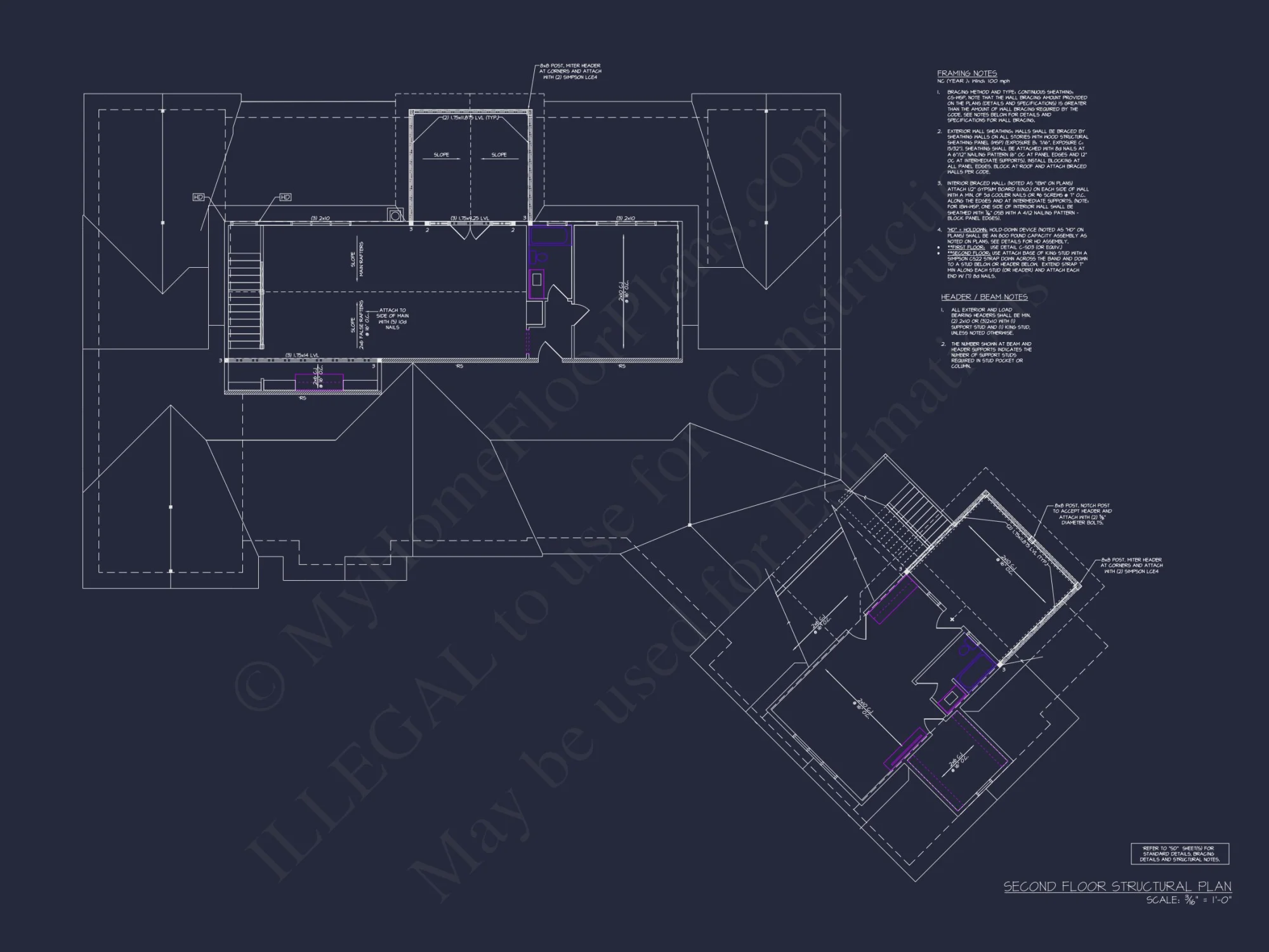 Modern house Floor Plan with CAD Designs and Blueprint