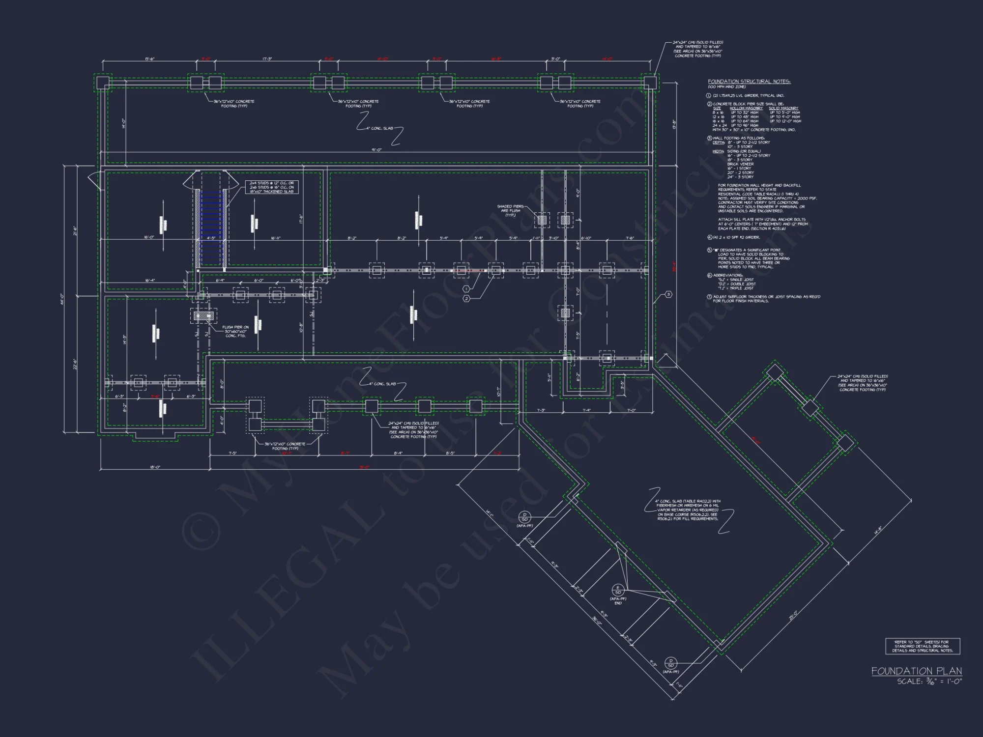 Modern house Floor Plan with CAD Designs and Blueprint