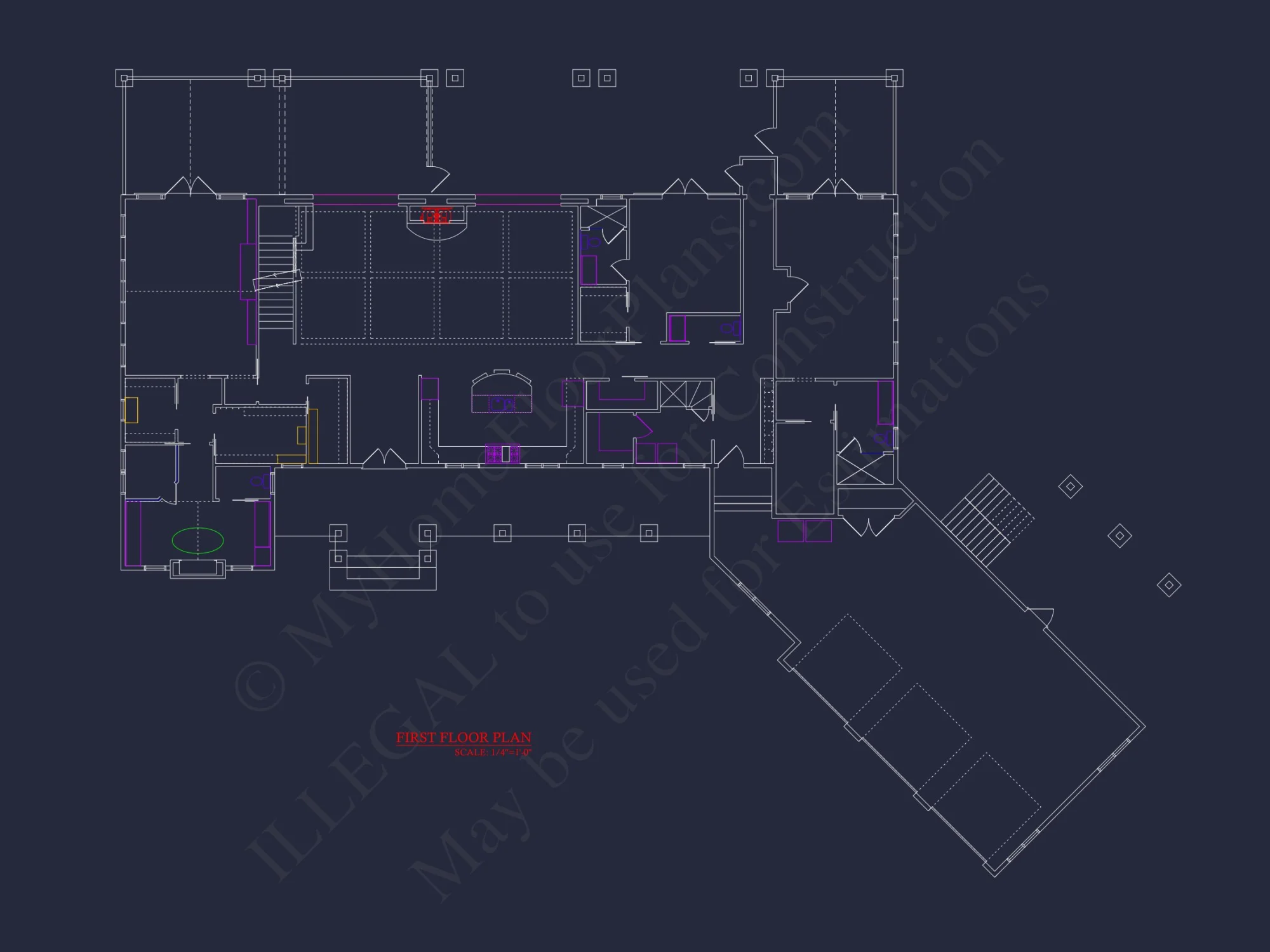 Modern house Floor Plan with CAD Designs and Blueprint