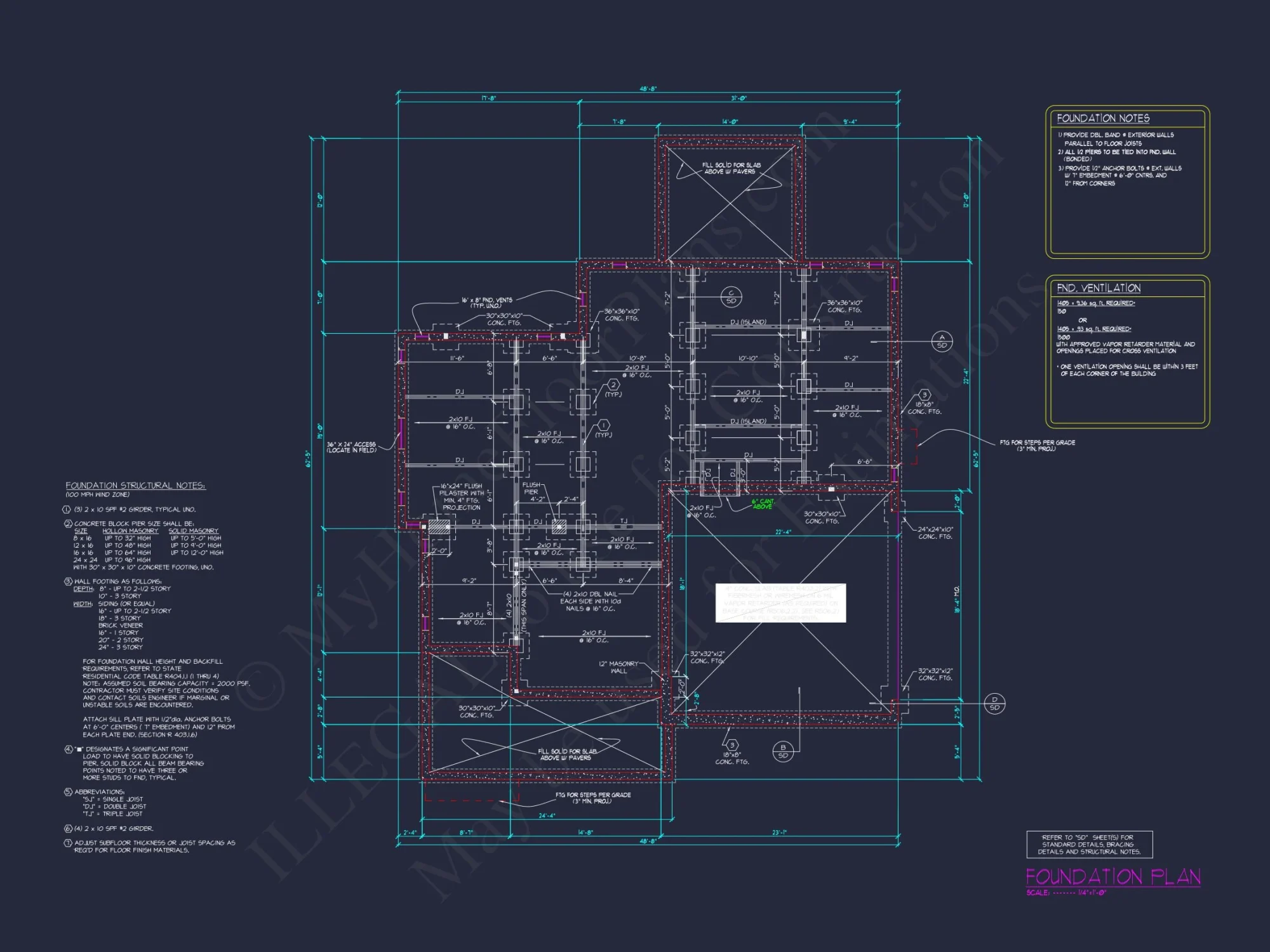 Traditional house Plan with 2.5 Stories, 4 Beds, and CAD Blueprint