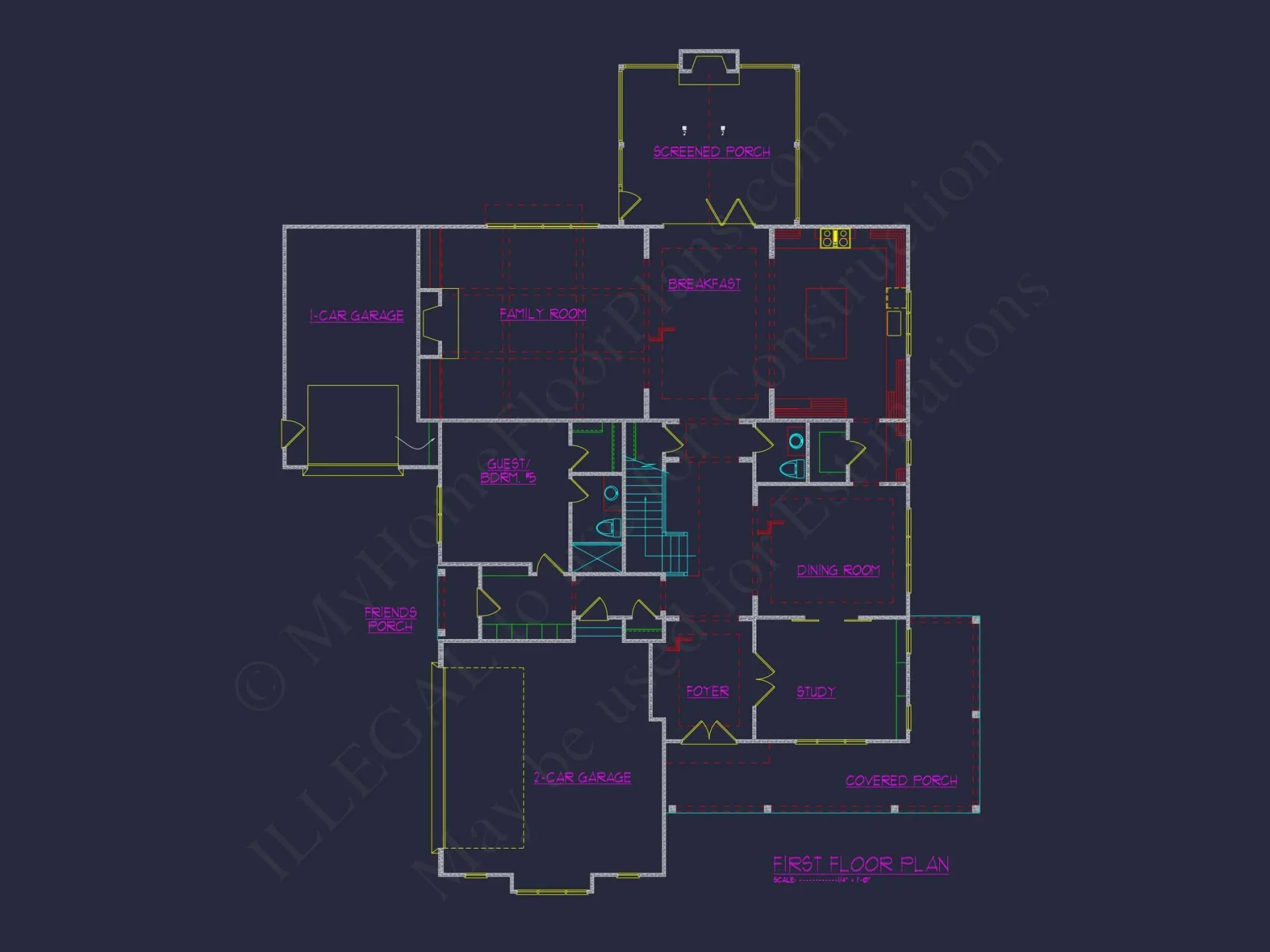 Luxurious house Floor Plan with Detailed CAD Designs & Blueprint