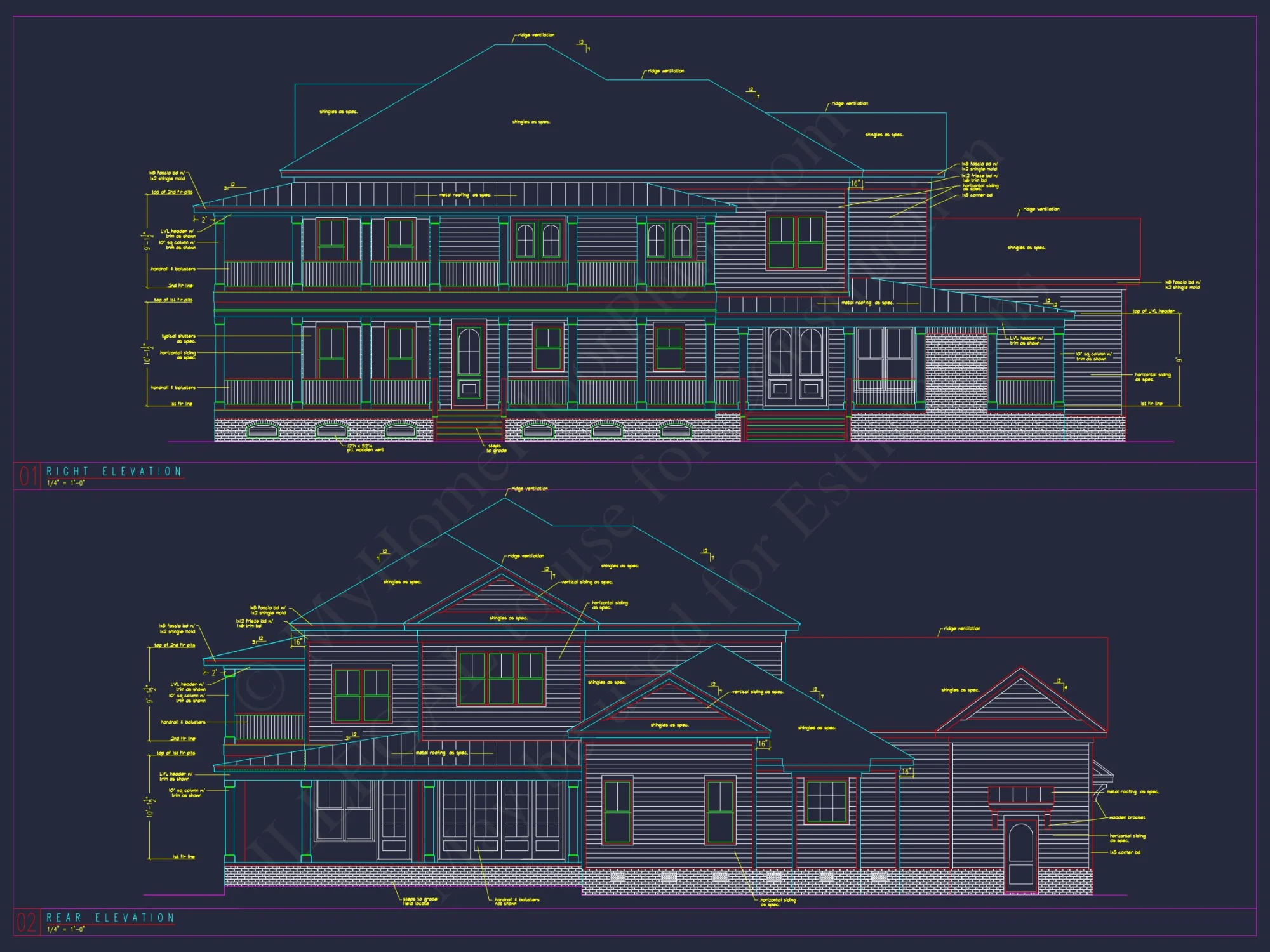 Elegant house Plan with Floor Plans and Blueprint Designs