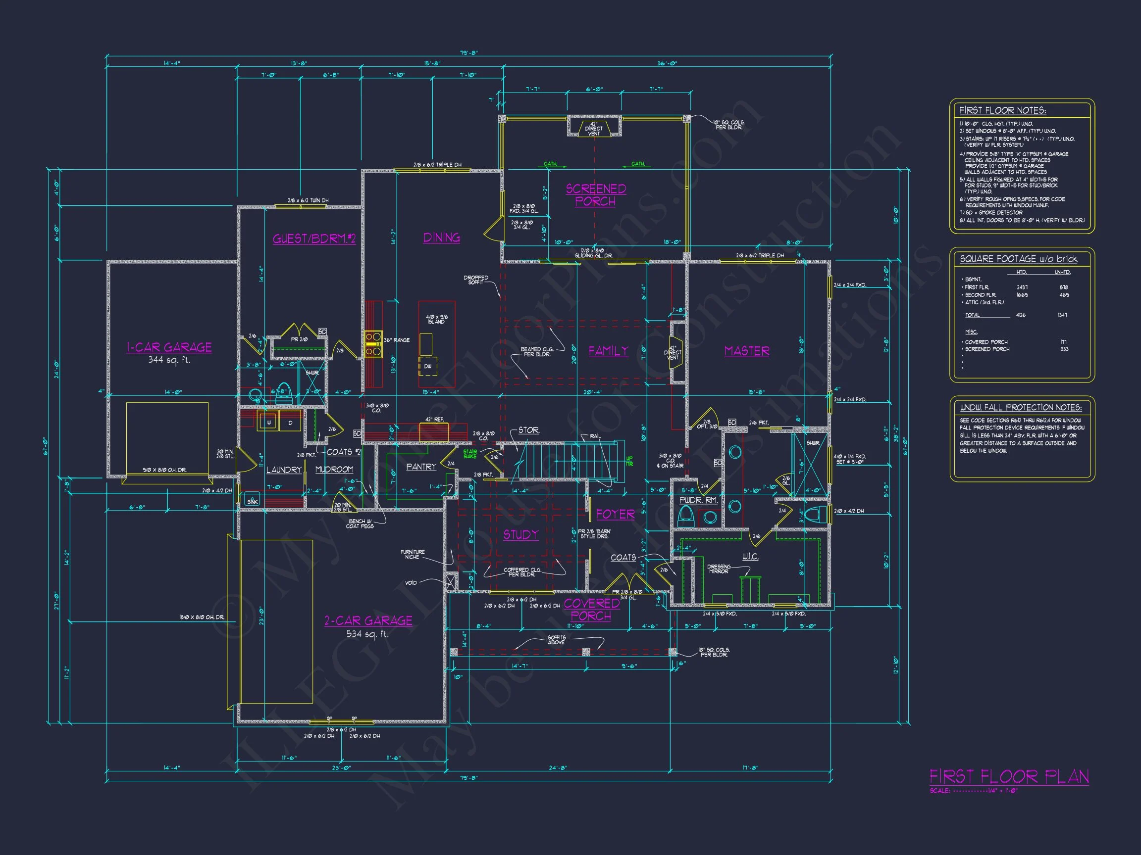 Modern Farmhouse house Plan with Open Floor Blueprint Designs
