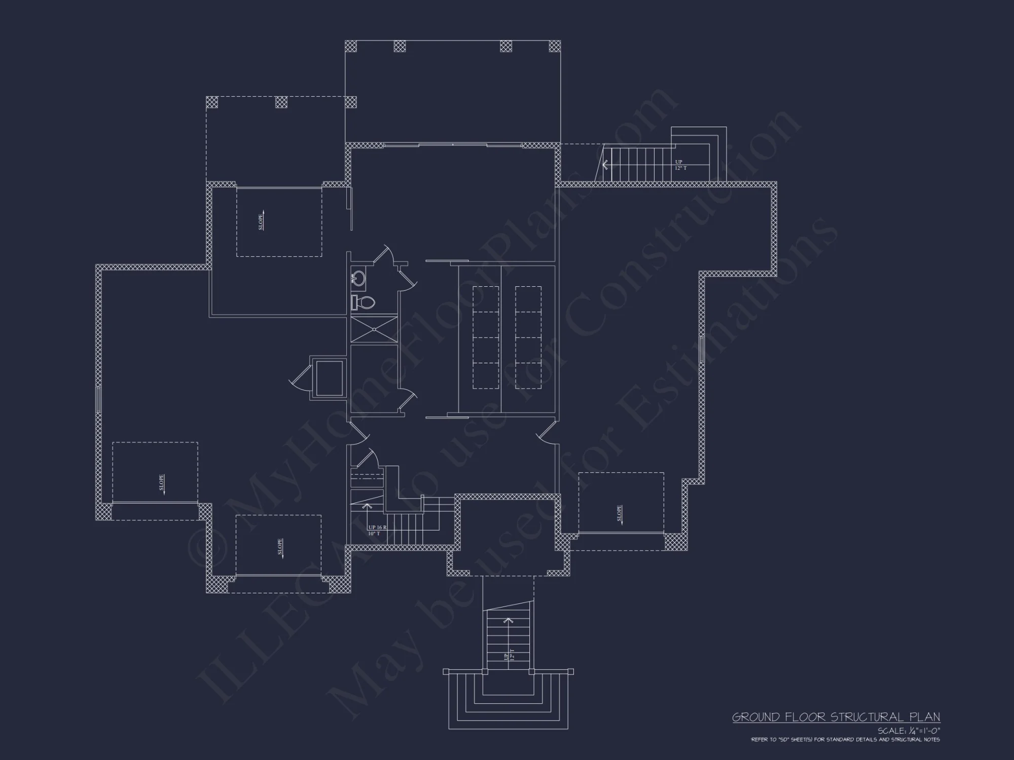 Modern house Floor Plan Blueprint with CAD Architecture