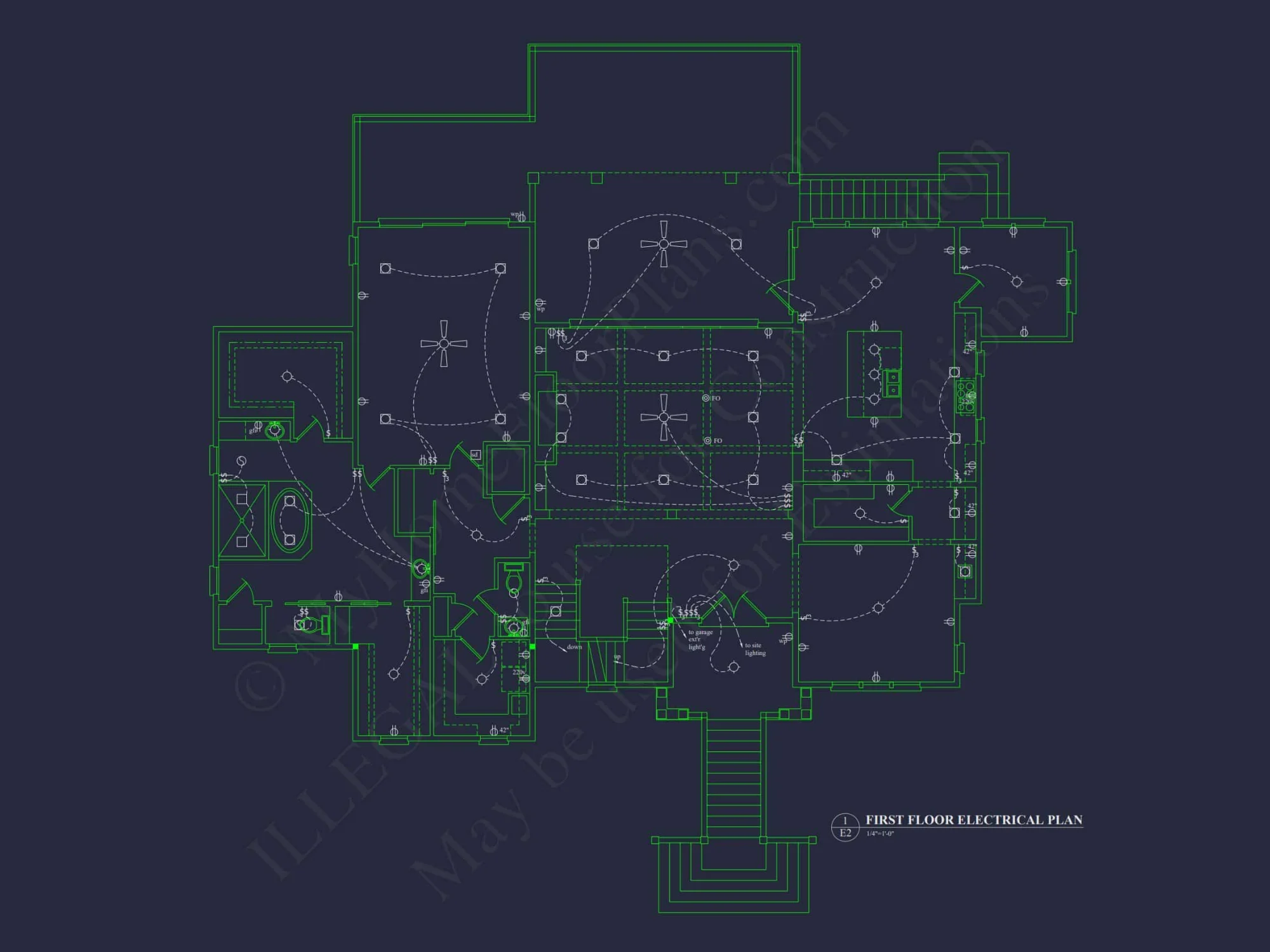 Modern house Floor Plan Blueprint with CAD Architecture