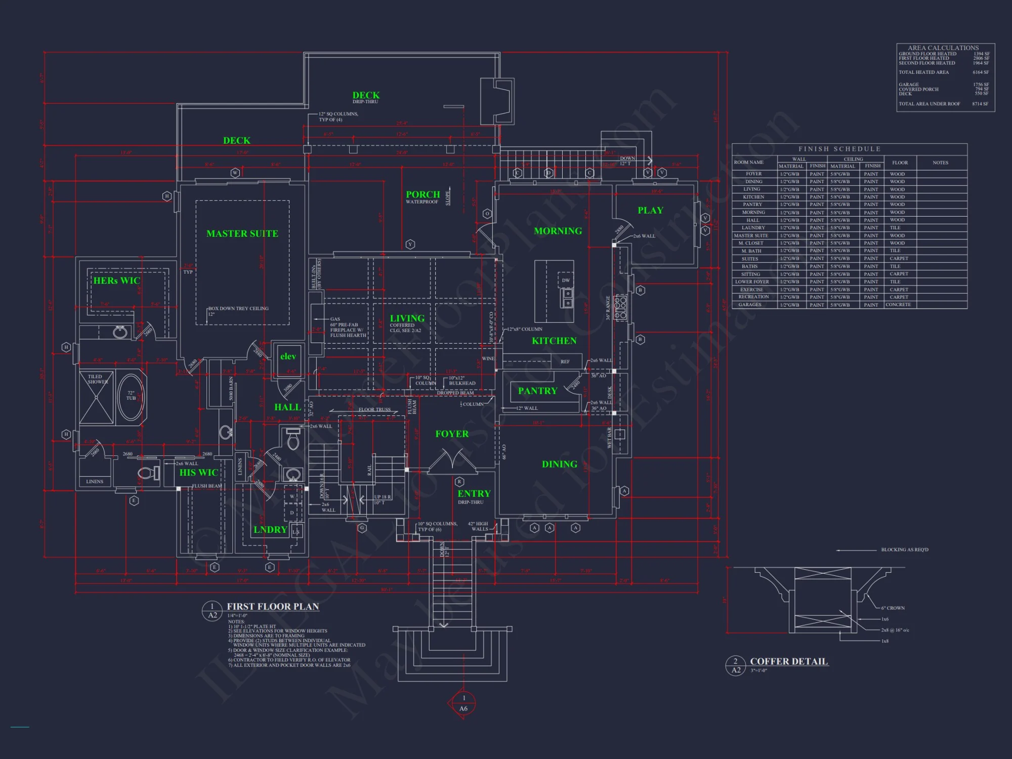 Modern house Floor Plan Blueprint with CAD Architecture