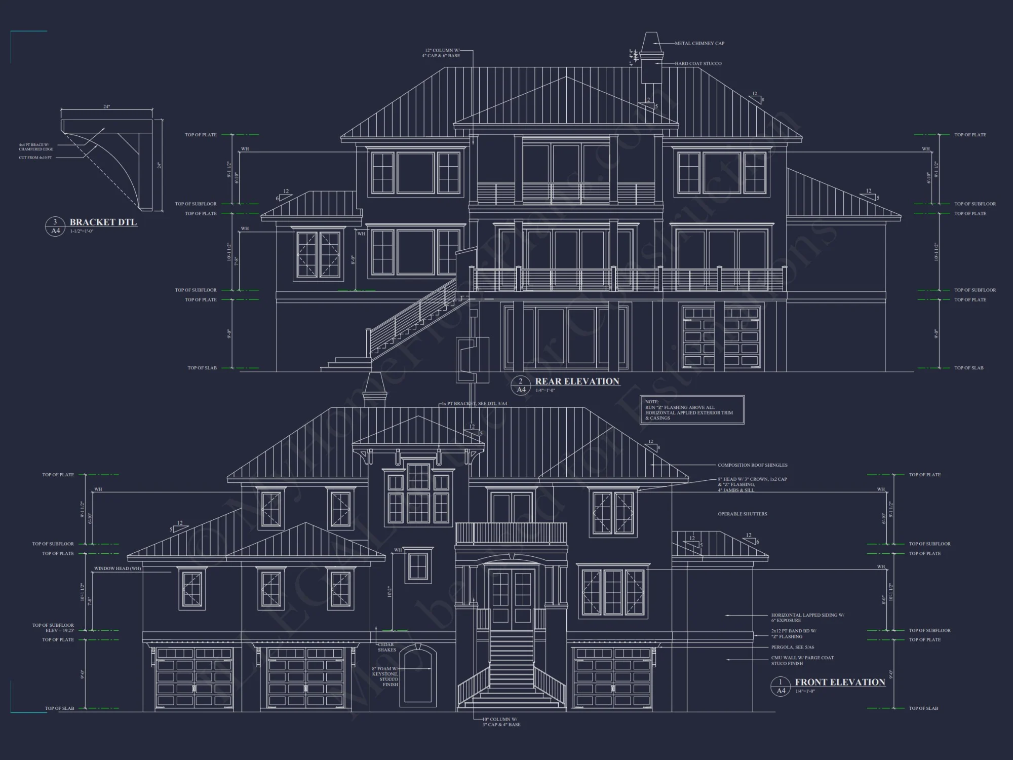 Modern house Floor Plan Blueprint with CAD Architecture