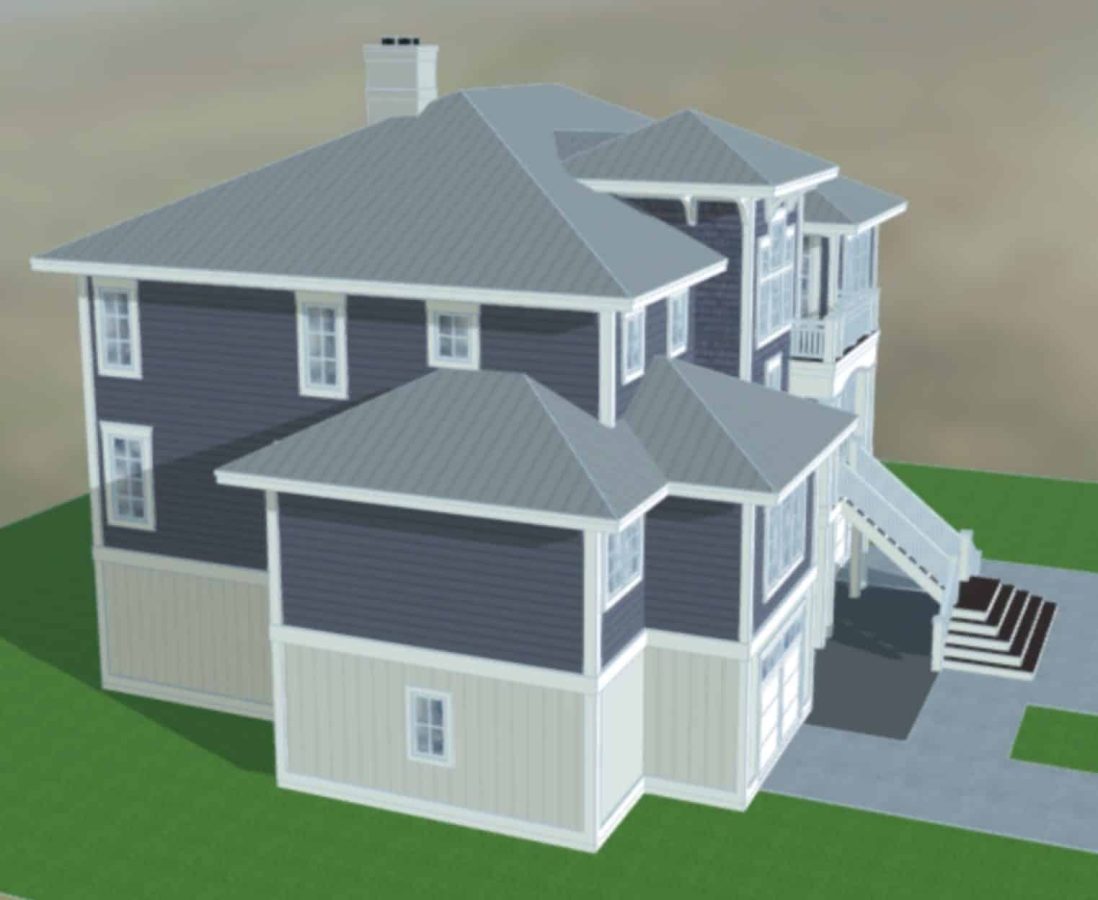 Modern house Floor Plan Blueprint with CAD Architecture