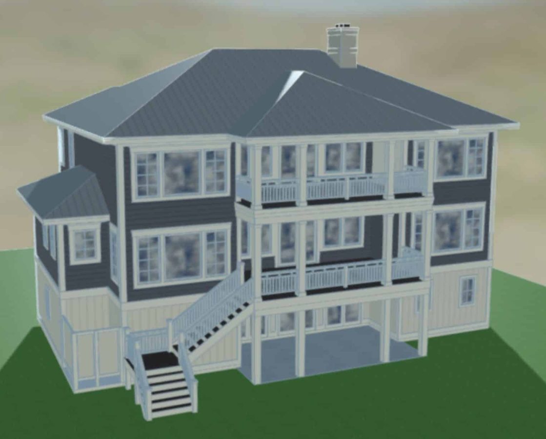 Modern house Floor Plan Blueprint with CAD Architecture