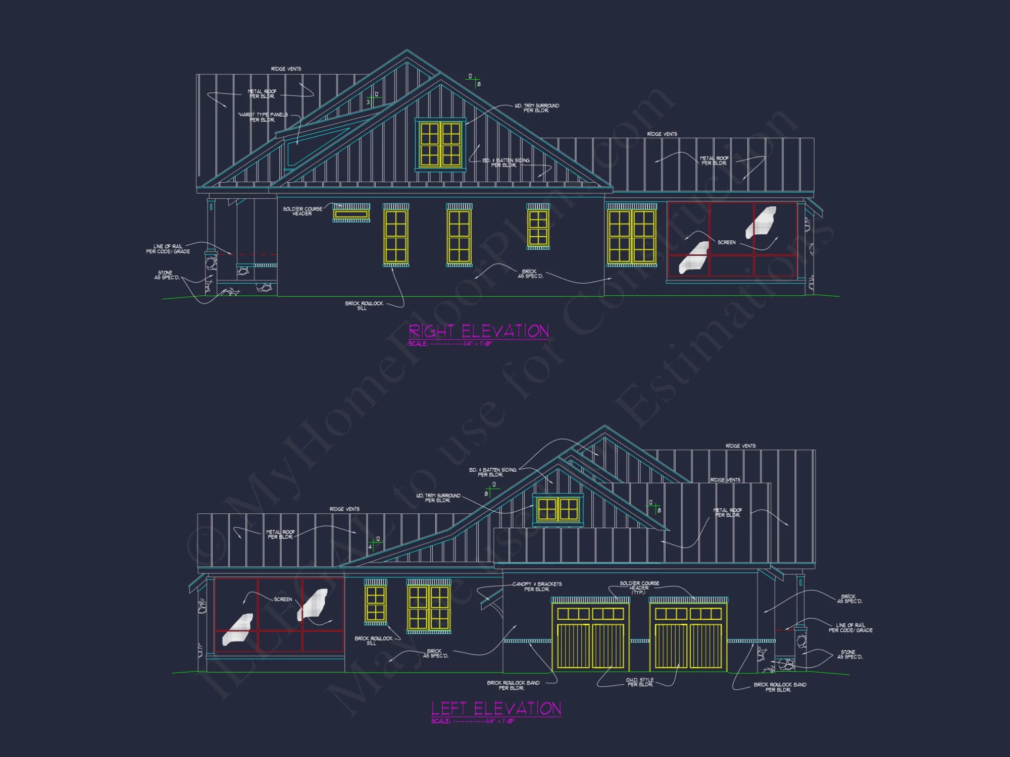 Spacious house Plan with 4 Bedrooms, Study, and CAD Designs