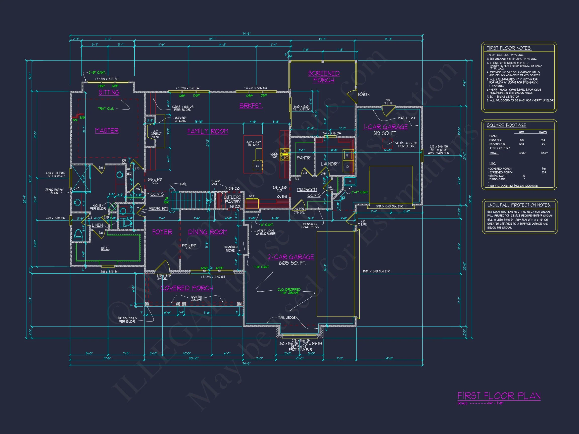 19-1518 HOUSE PLAN - Classic Craftsman House Plan with Spacious Floor Designs in CAD 6 Classic Craftsman house Plan with Spacious Floor Designs in CAD