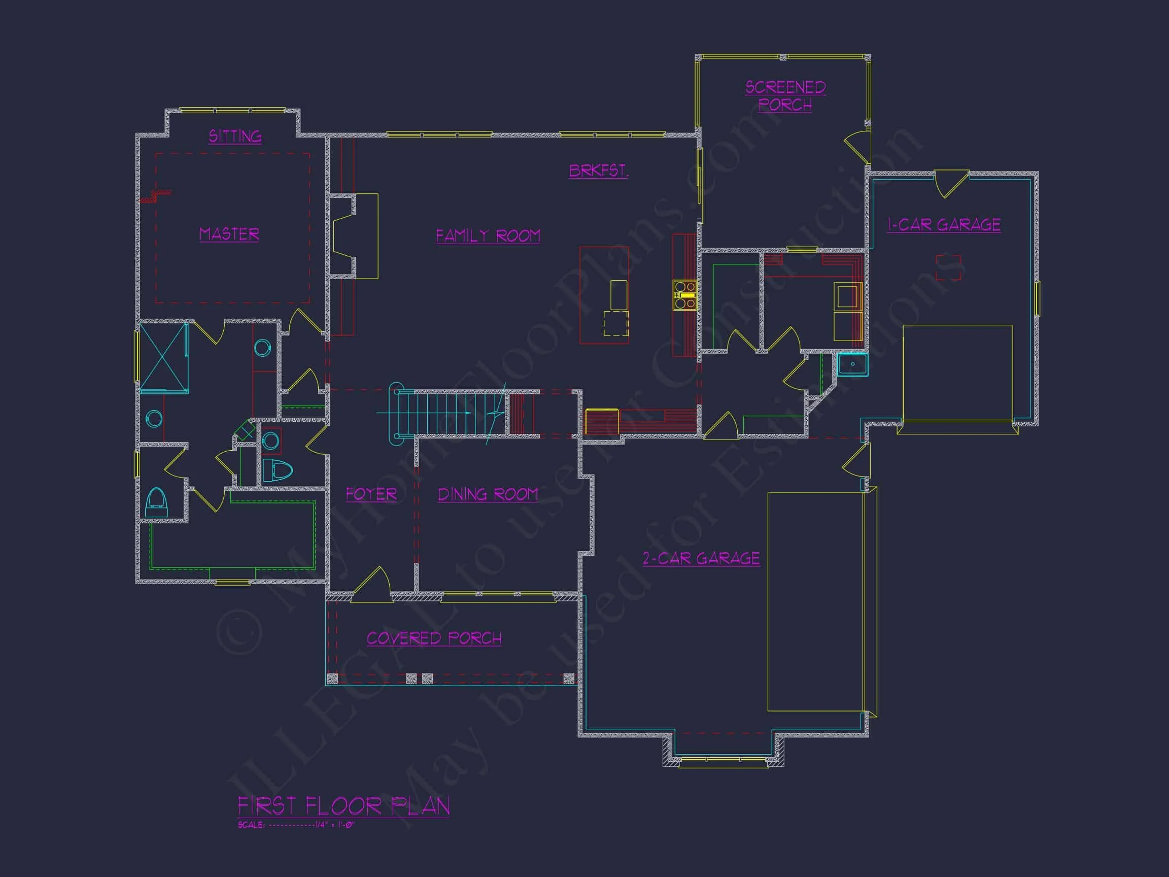 19-1518 HOUSE PLAN - Classic Craftsman House Plan with Spacious Floor Designs in CAD 4 Classic Craftsman house Plan with Spacious Floor Designs in CAD