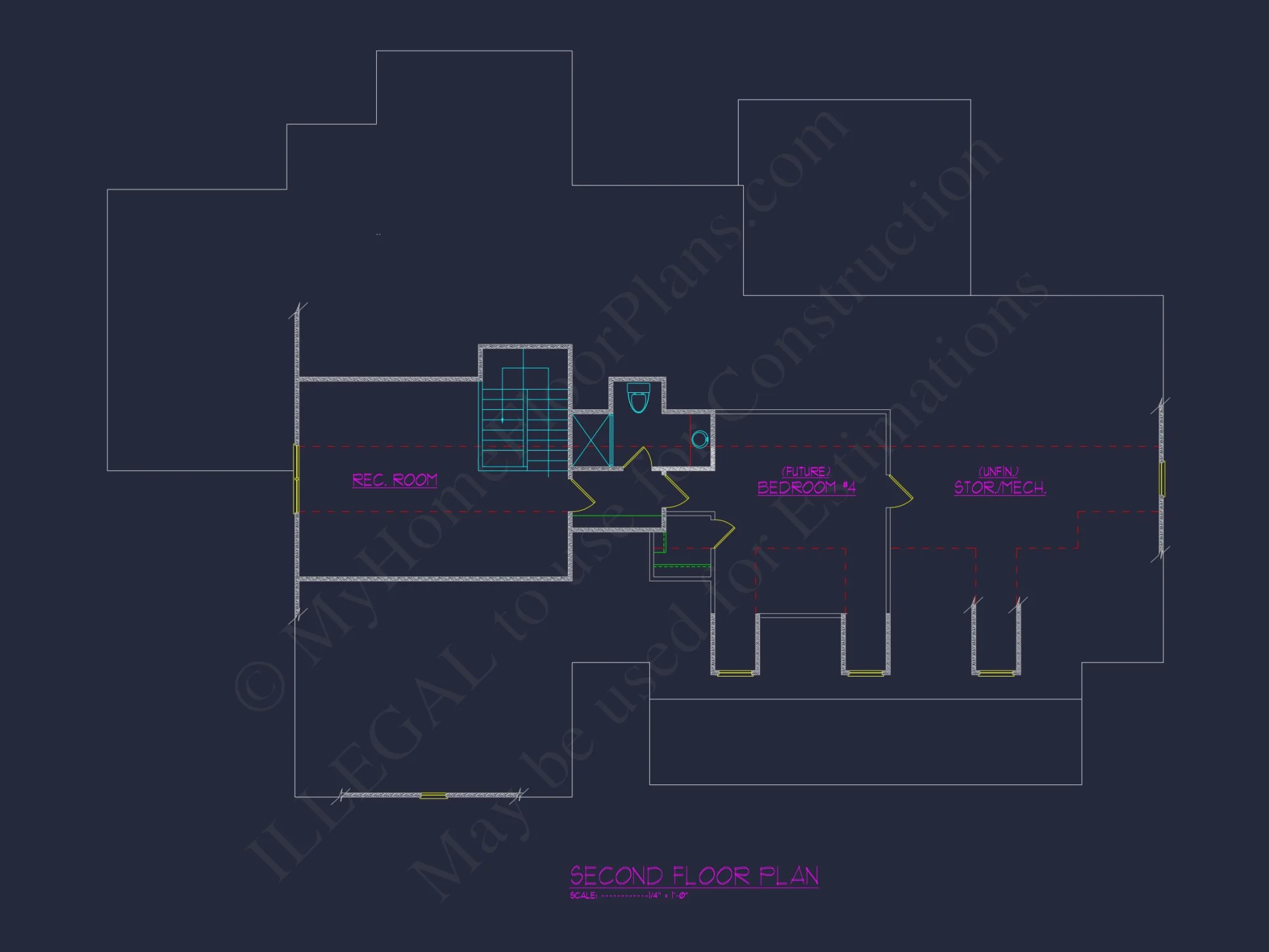 Modern Craftsman house Floor Plan with Detailed Architecture
