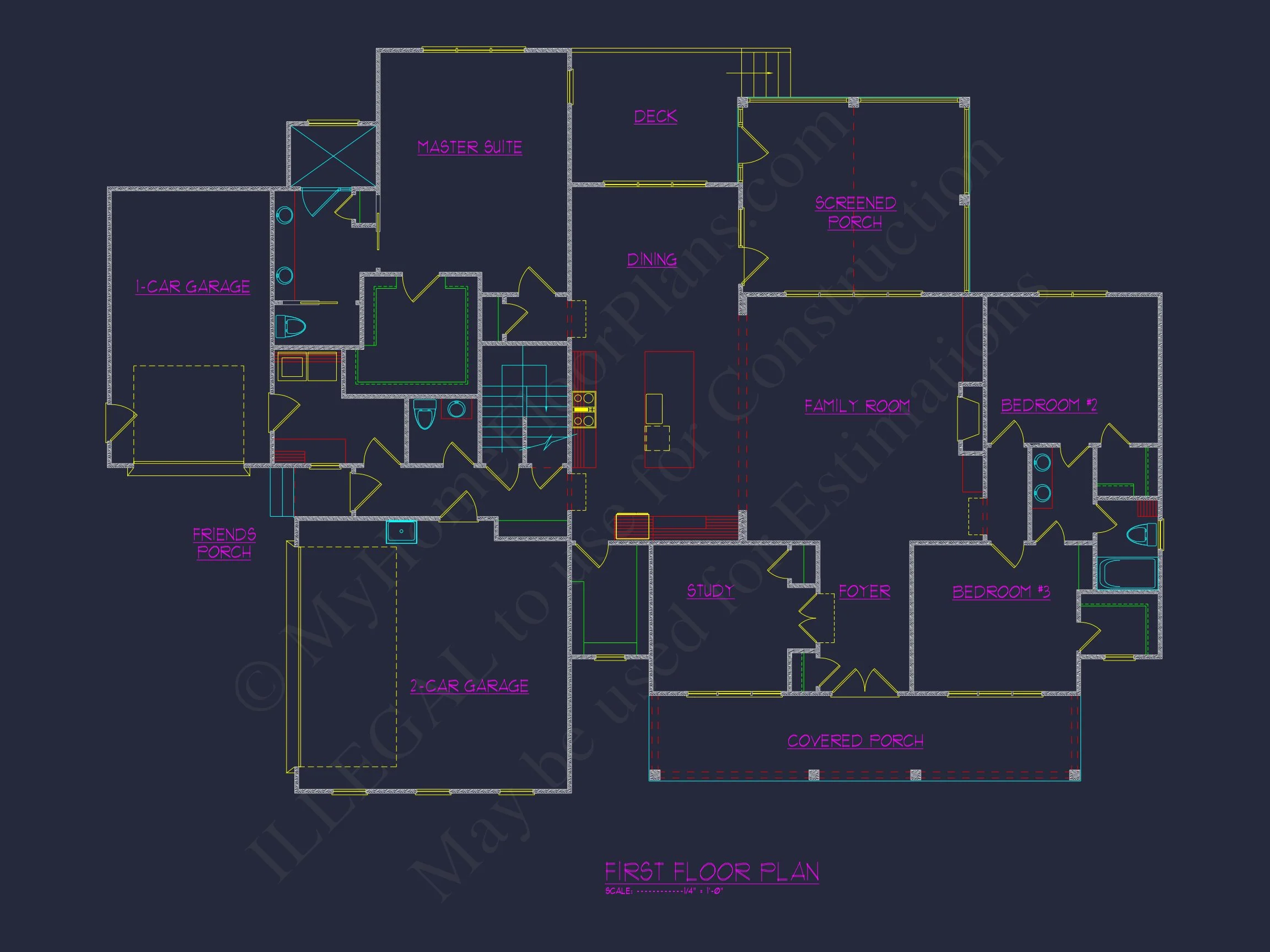 18-1755 HOUSE PLAN - Modern Craftsman House Floor Plan with Detailed Architecture 8 Modern Craftsman house Floor Plan with Detailed Architecture
