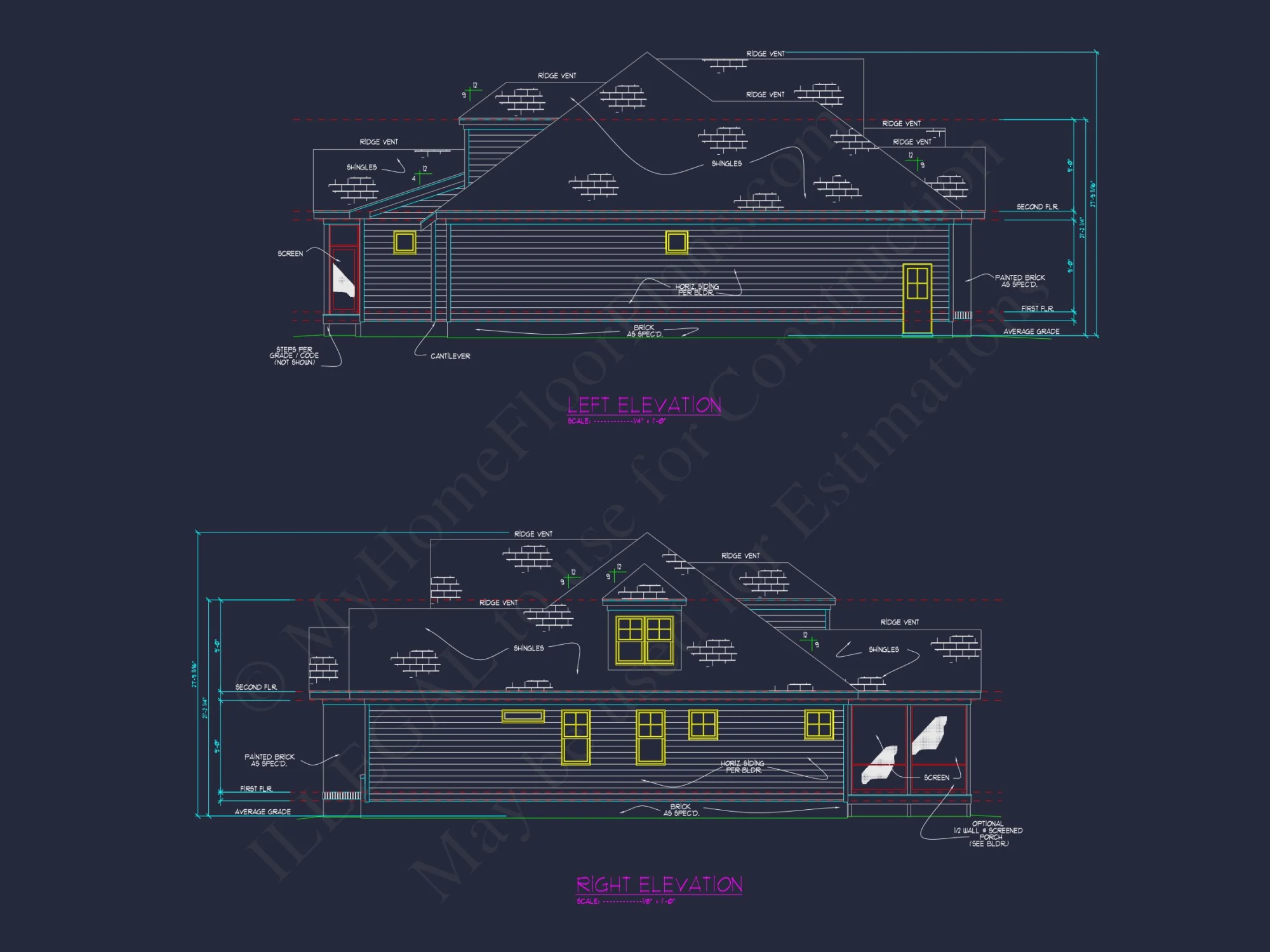 Beautiful 2-Story house Plan with CAD Blueprints & Designs