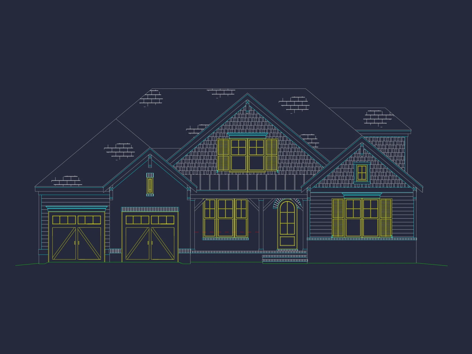 Beautiful 2-Story house Plan with CAD Blueprints & Designs