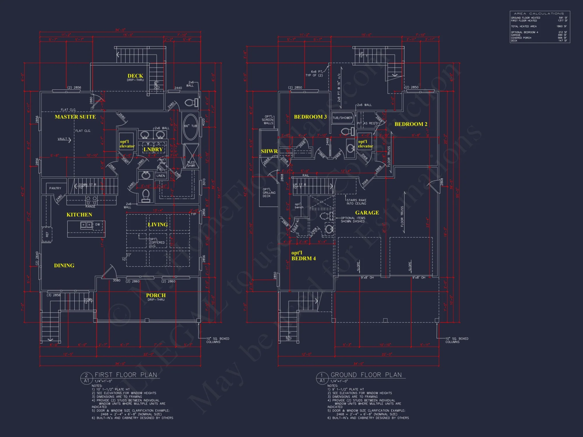 Elegant house Plan with 2 Floors, CAD Blueprint & Open Designs