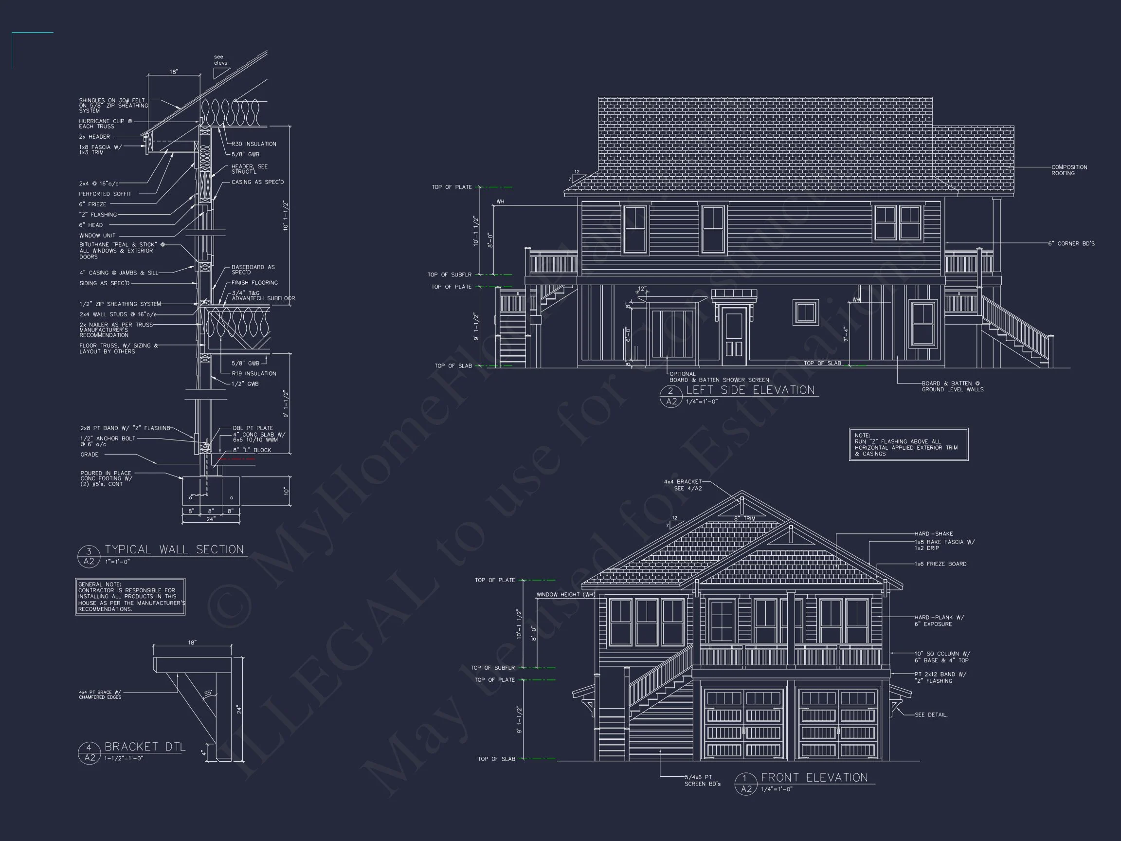 Elegant house Plan with 2 Floors, CAD Blueprint & Open Designs