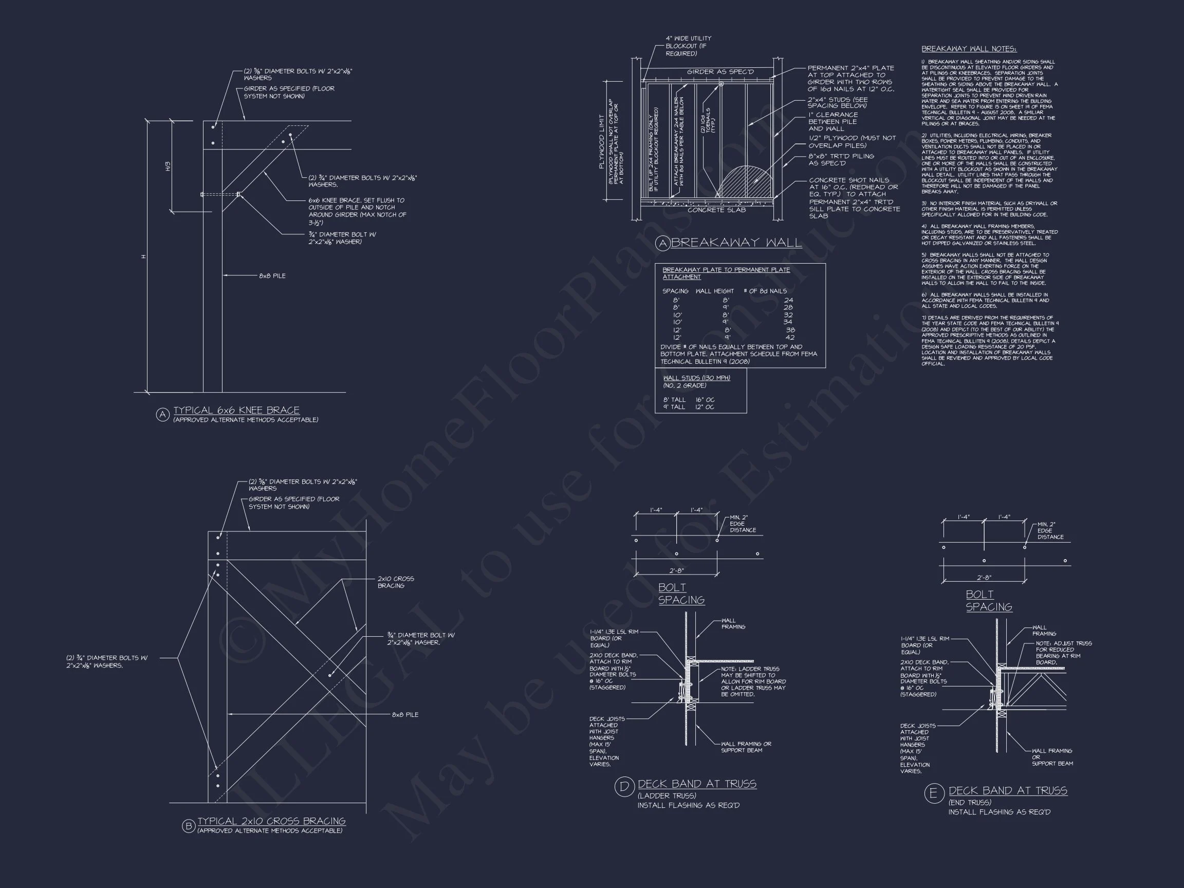 Beautiful house Plan With Coastal Design and CAD Blueprints