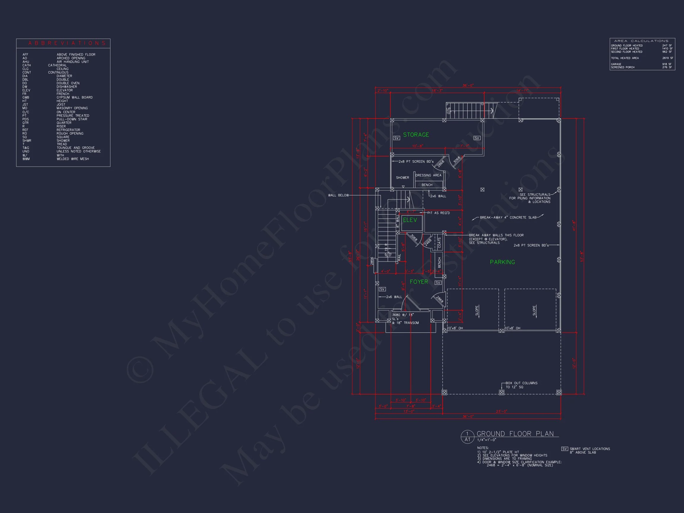 Beautiful house Plan With Coastal Design and CAD Blueprints