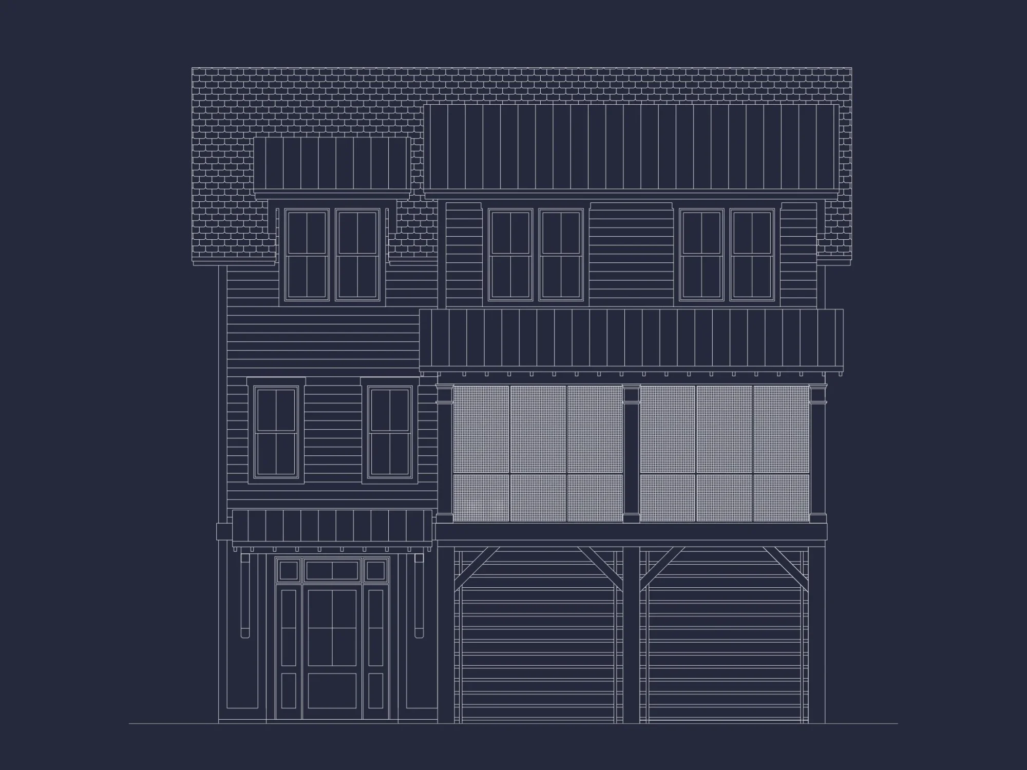 Beautiful house Plan With Coastal Design and CAD Blueprints