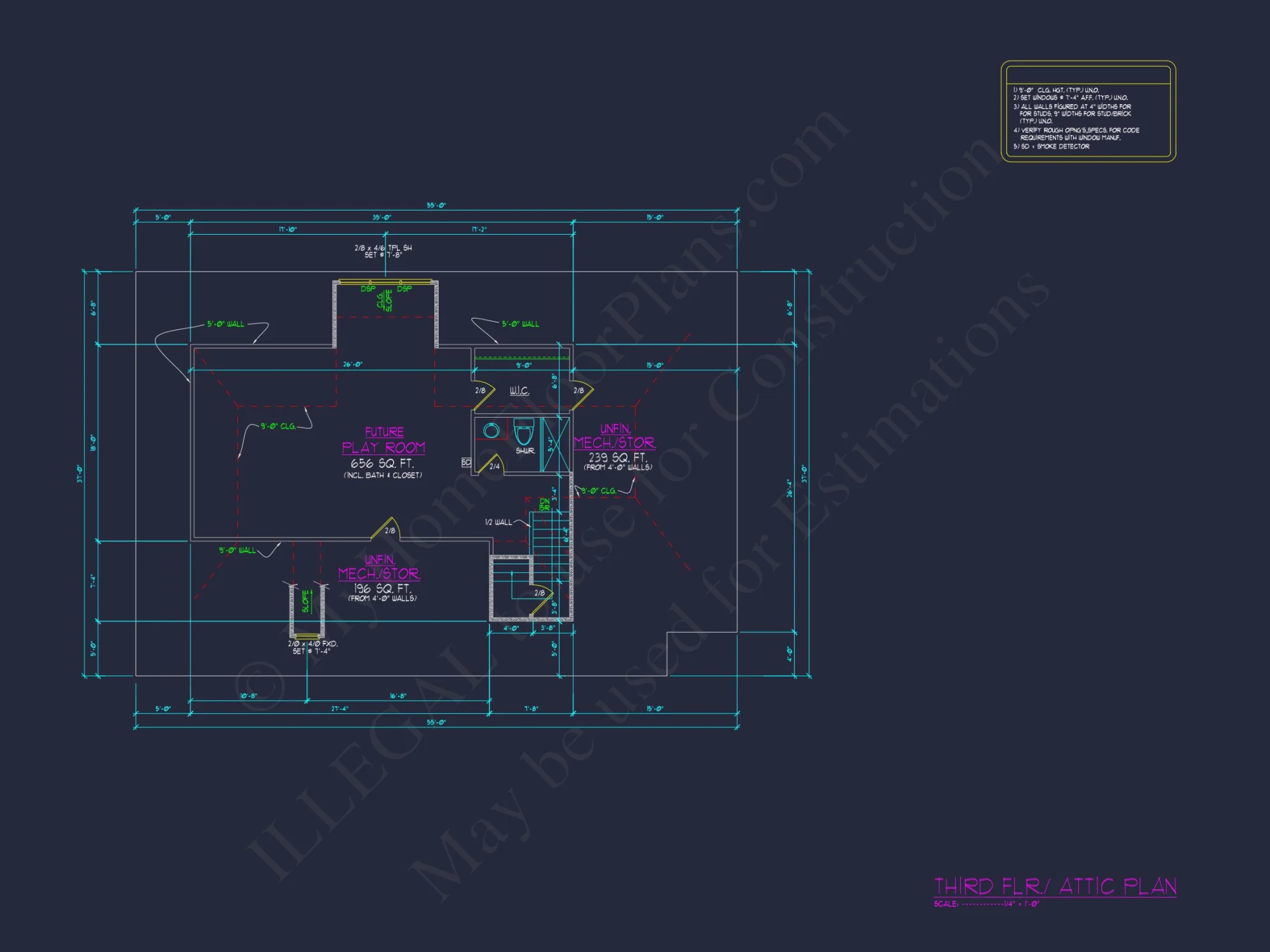 Modern Craftsman house Plan - 3, 978 Sq. Ft., 4 Beds, 2.5-Story