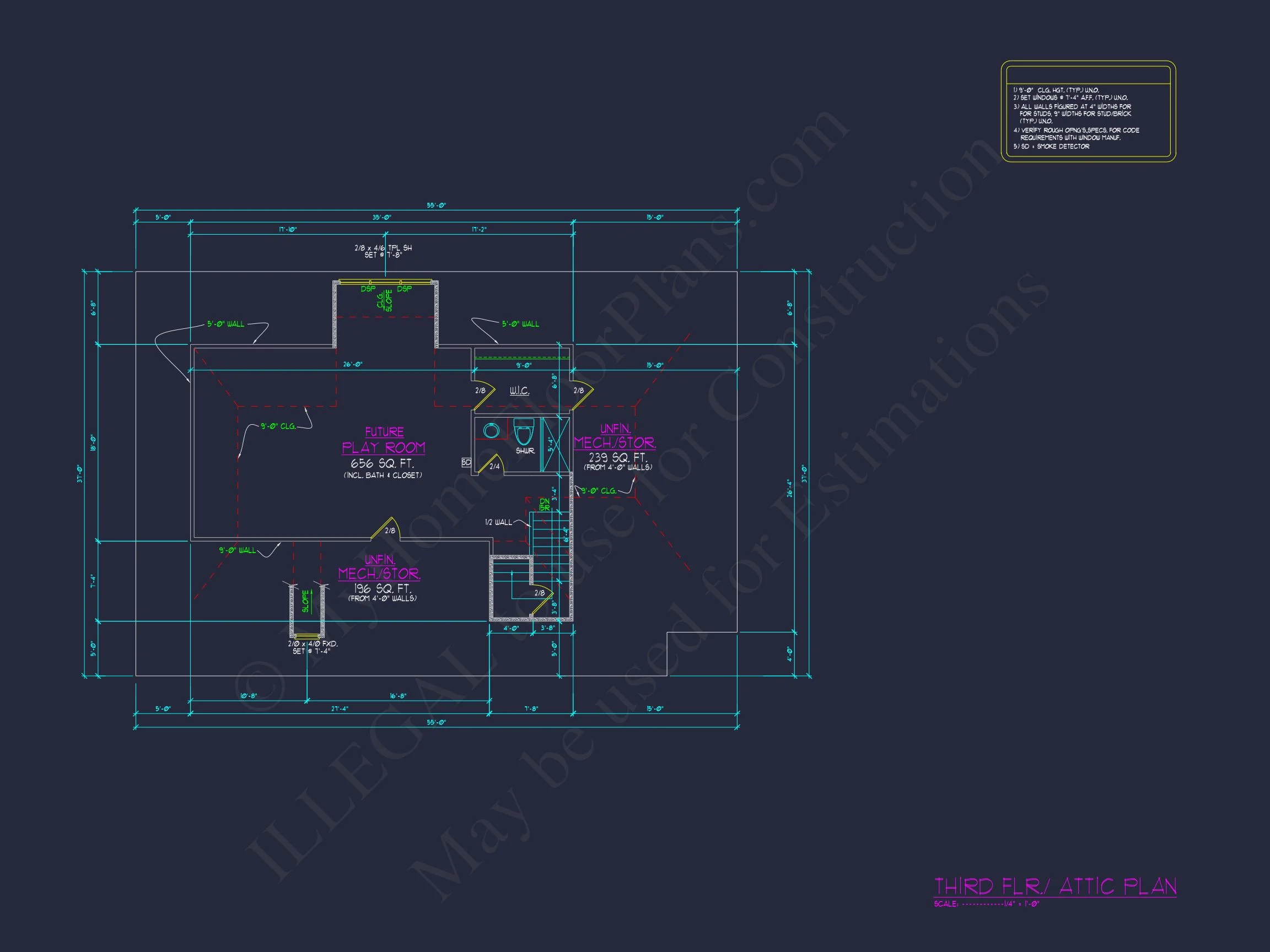 Modern Craftsman house Plan - 3, 978 Sq. Ft., 4 Beds, 2.5-Story