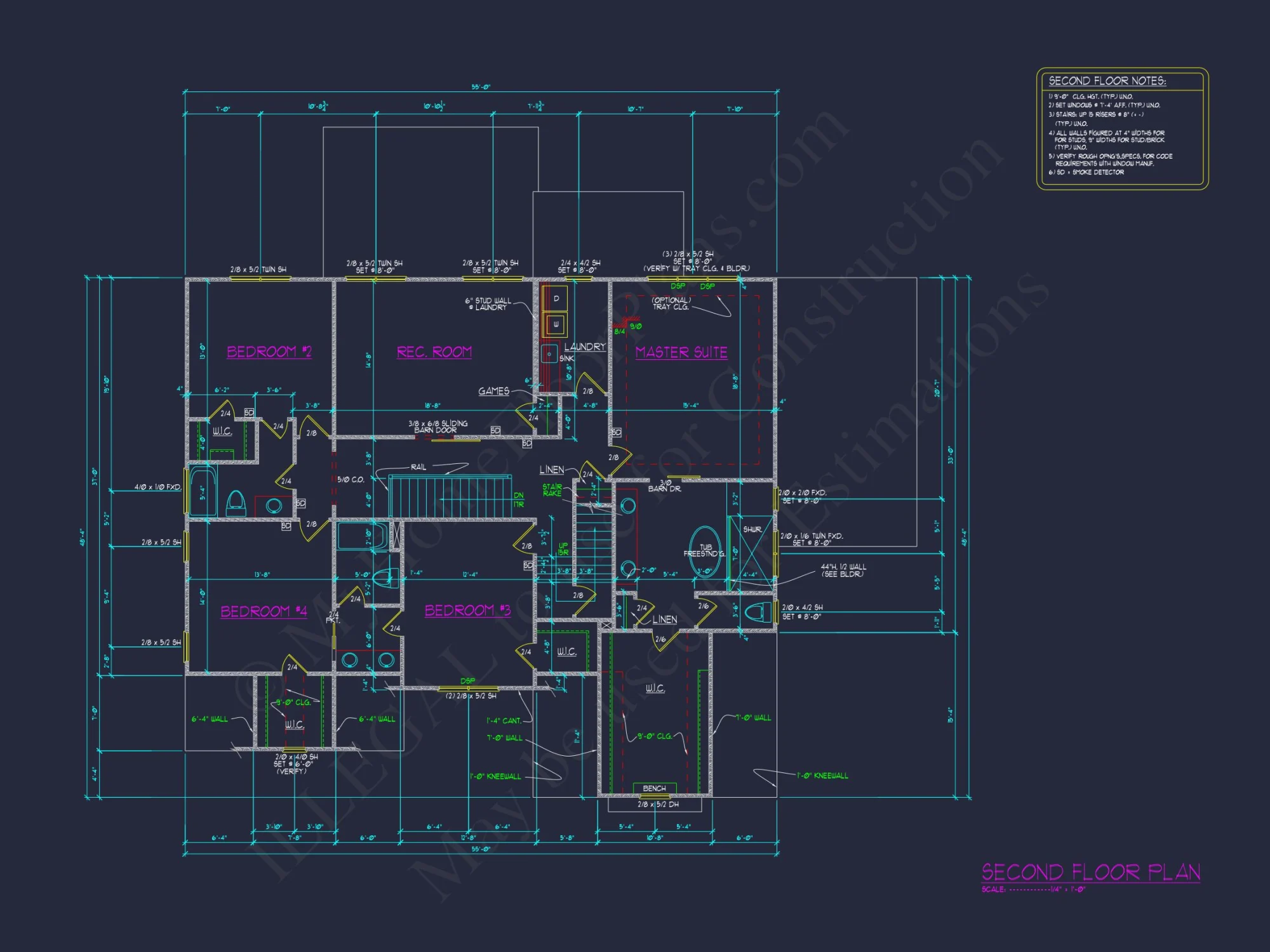 Modern Craftsman house Plan - 3, 978 Sq. Ft., 4 Beds, 2.5-Story