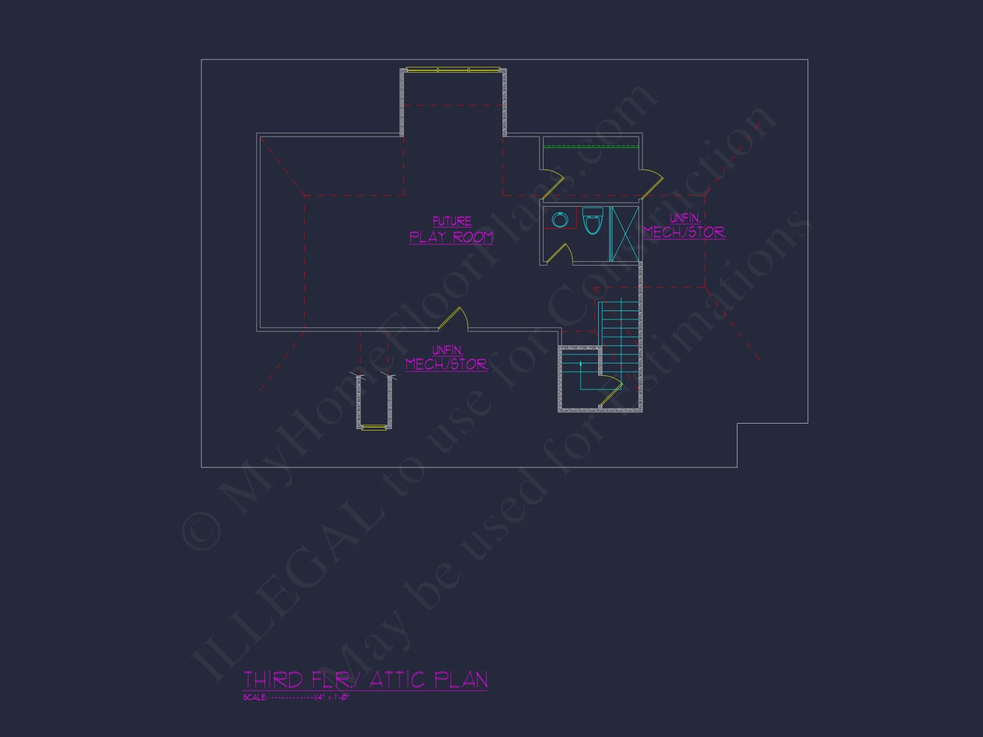Modern Craftsman house Plan - 3, 978 Sq. Ft., 4 Beds, 2.5-Story