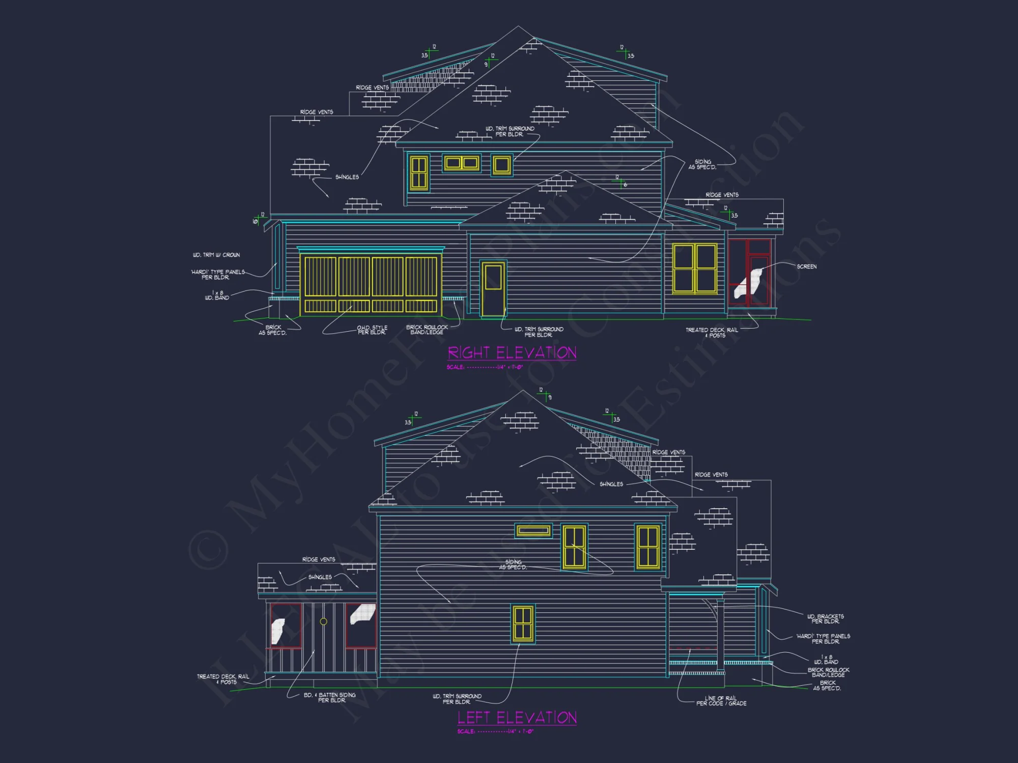 Modern Craftsman house Plan - 3, 978 Sq. Ft., 4 Beds, 2.5-Story