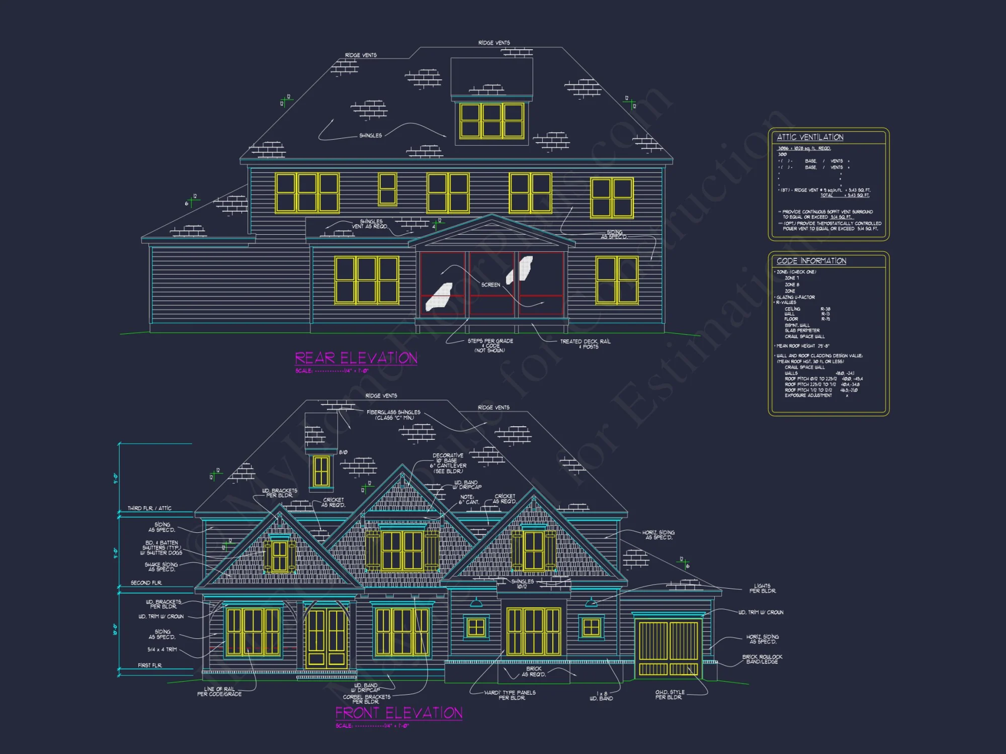 Modern Craftsman house Plan - 3, 978 Sq. Ft., 4 Beds, 2.5-Story