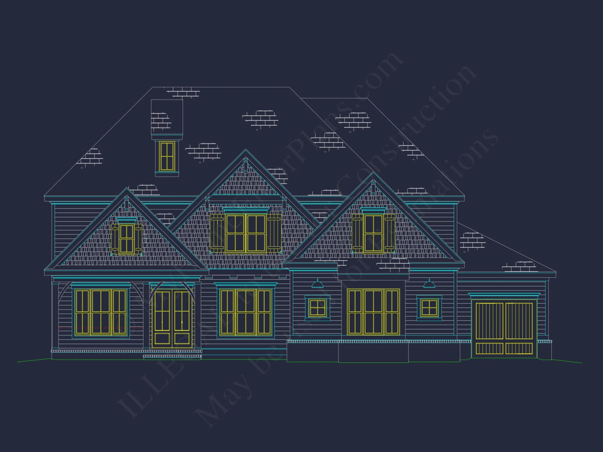 Modern Craftsman house Plan - 3, 978 Sq. Ft., 4 Beds, 2.5-Story