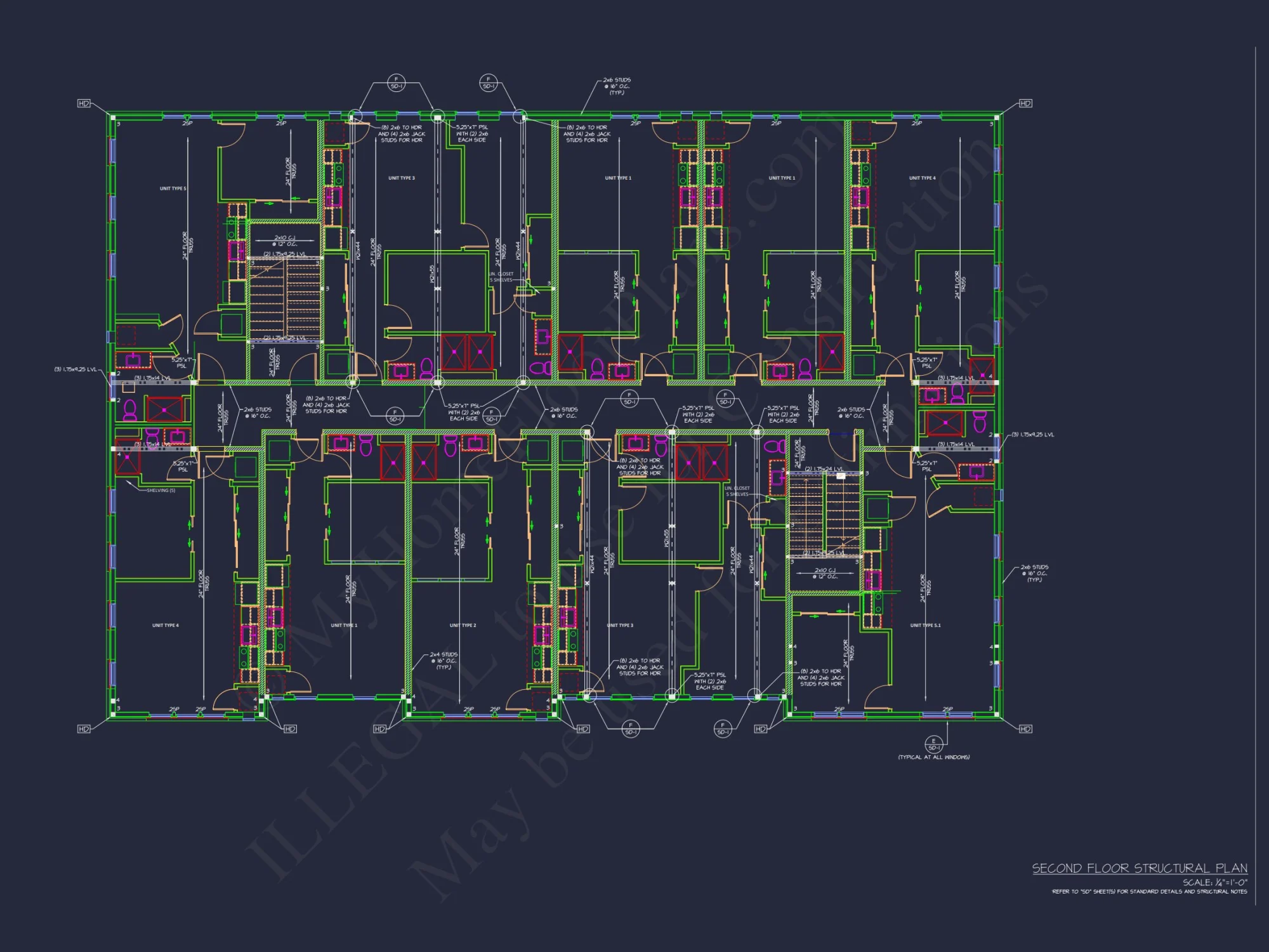 Modern Apartment Complex house Plan with Architectural Blueprints