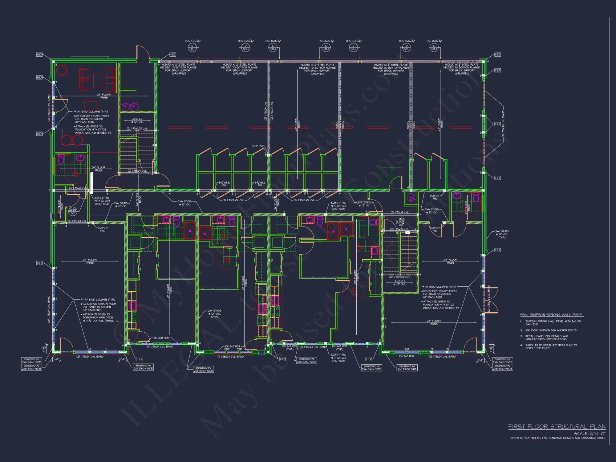 Modern Apartment Complex house Plan with Architectural Blueprints