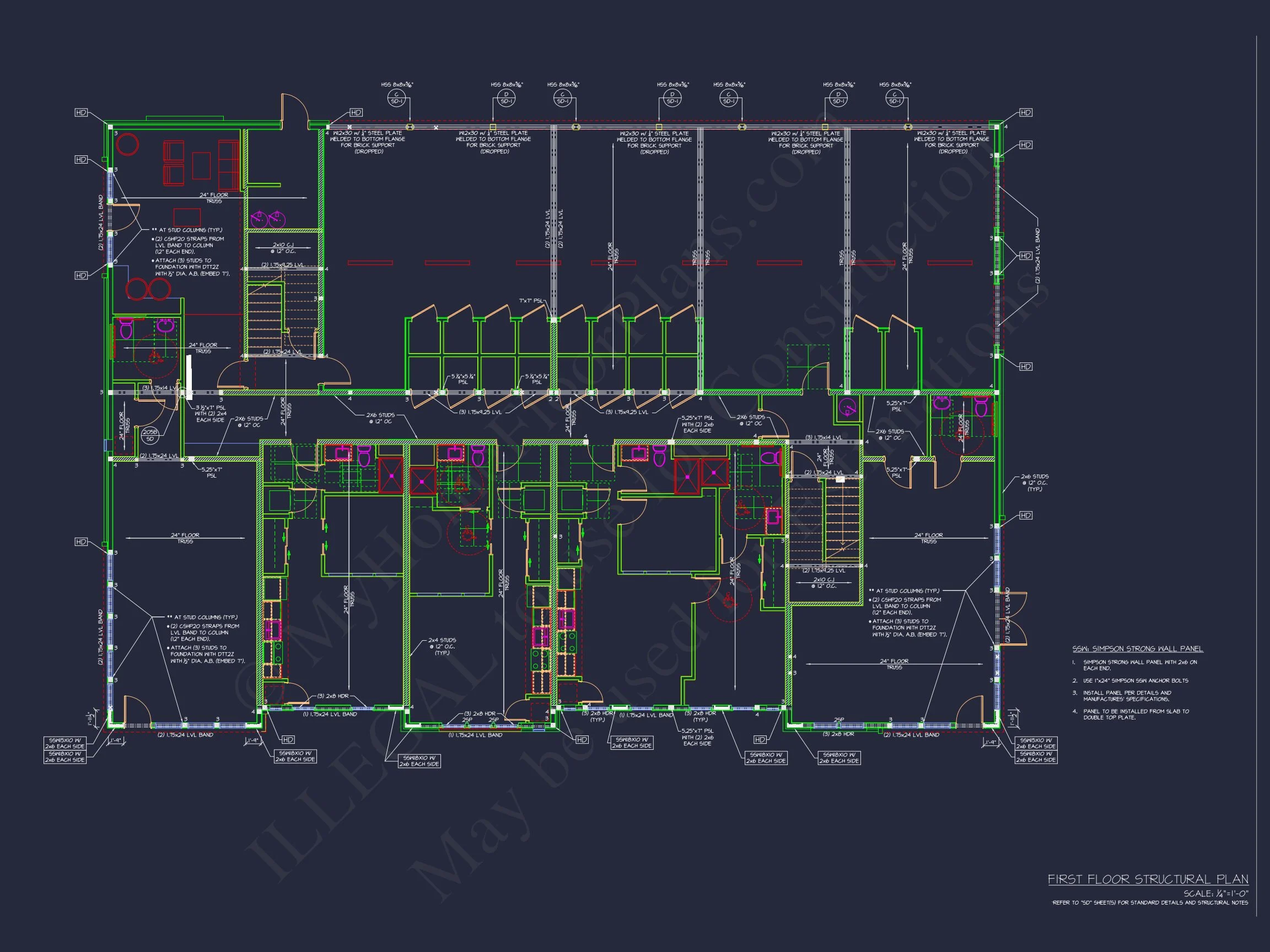Modern Apartment Complex house Plan with Architectural Blueprints