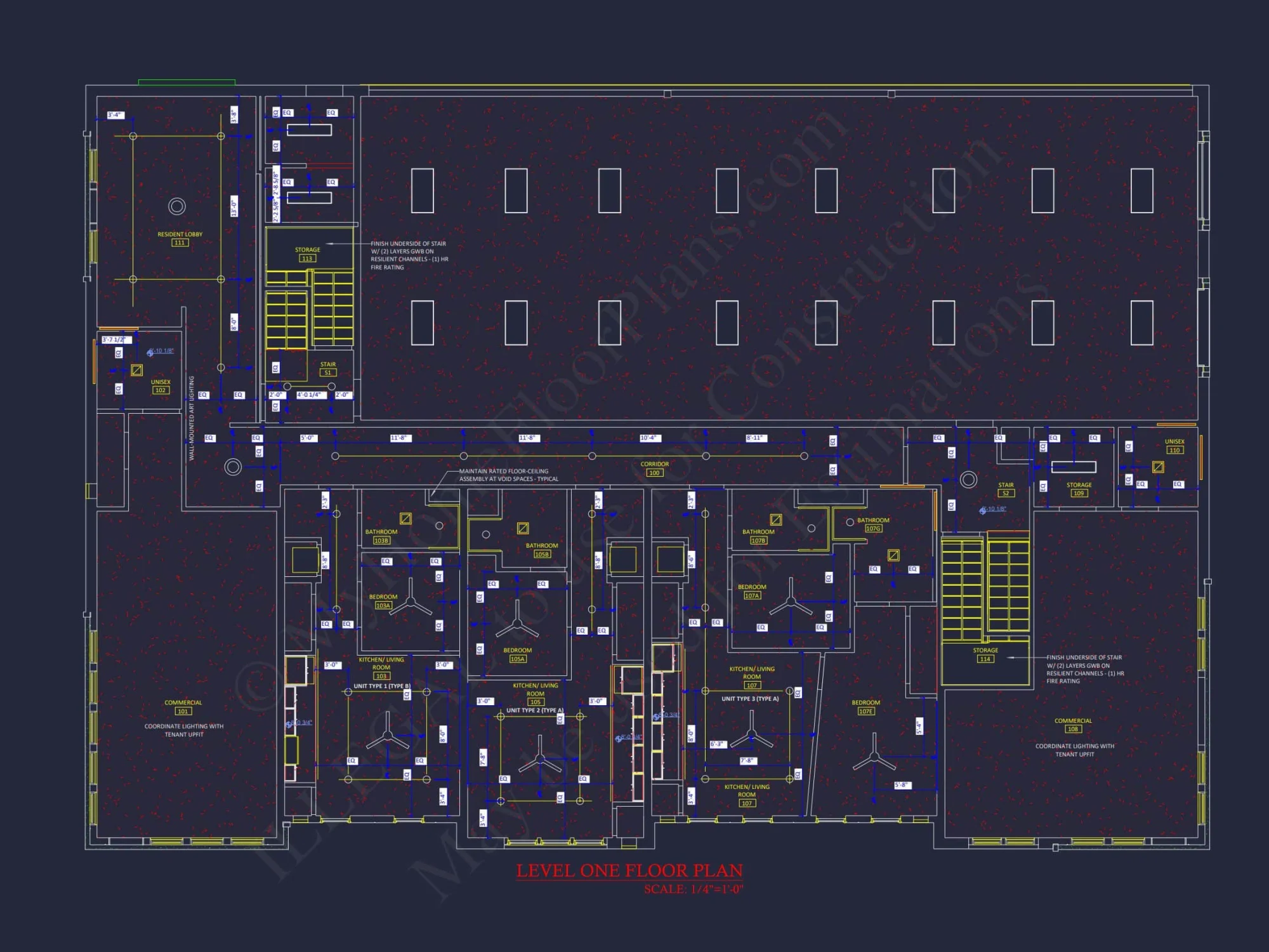 Modern Apartment Complex house Plan with Architectural Blueprints