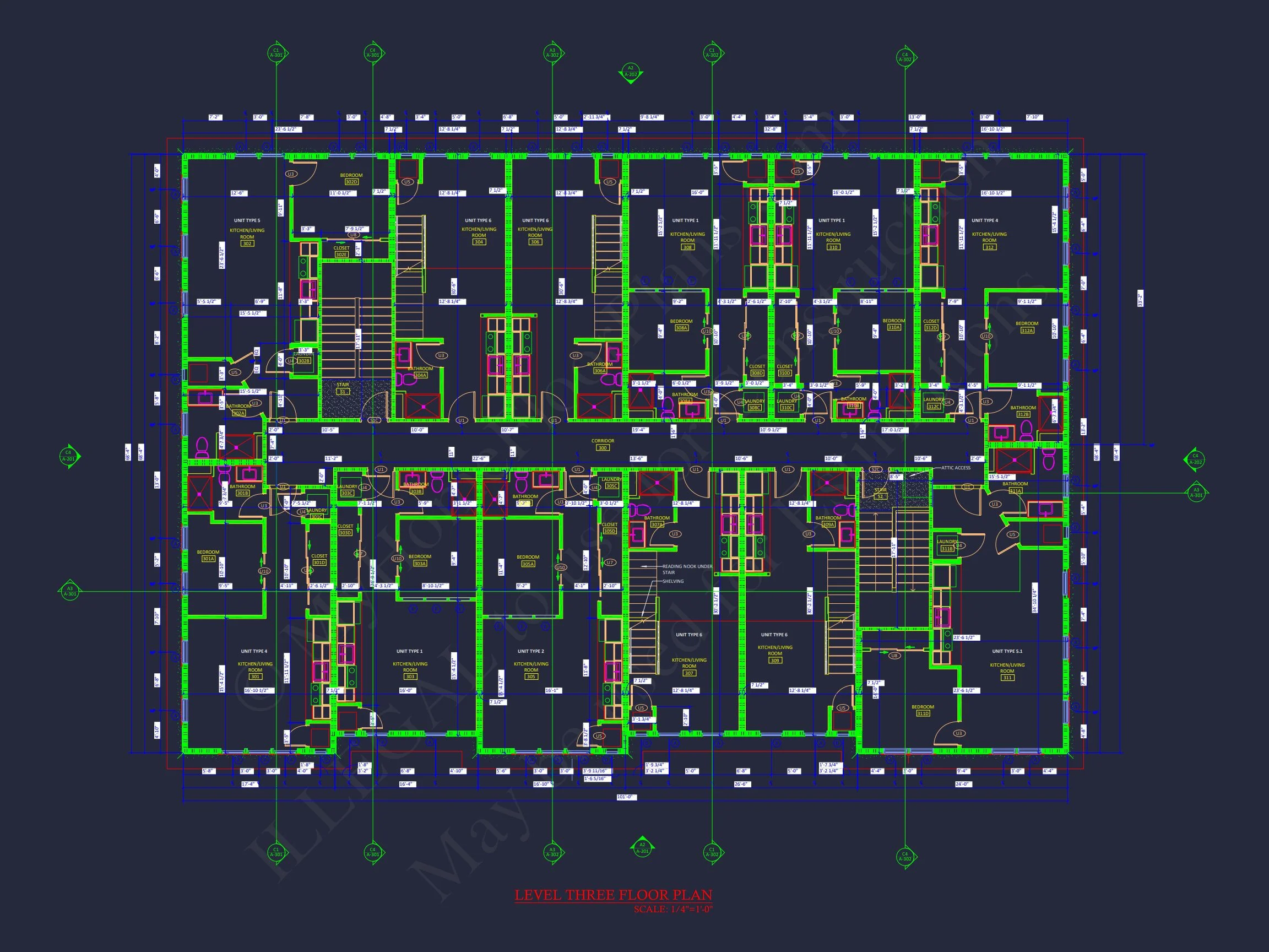 Modern Apartment Complex house Plan with Architectural Blueprints