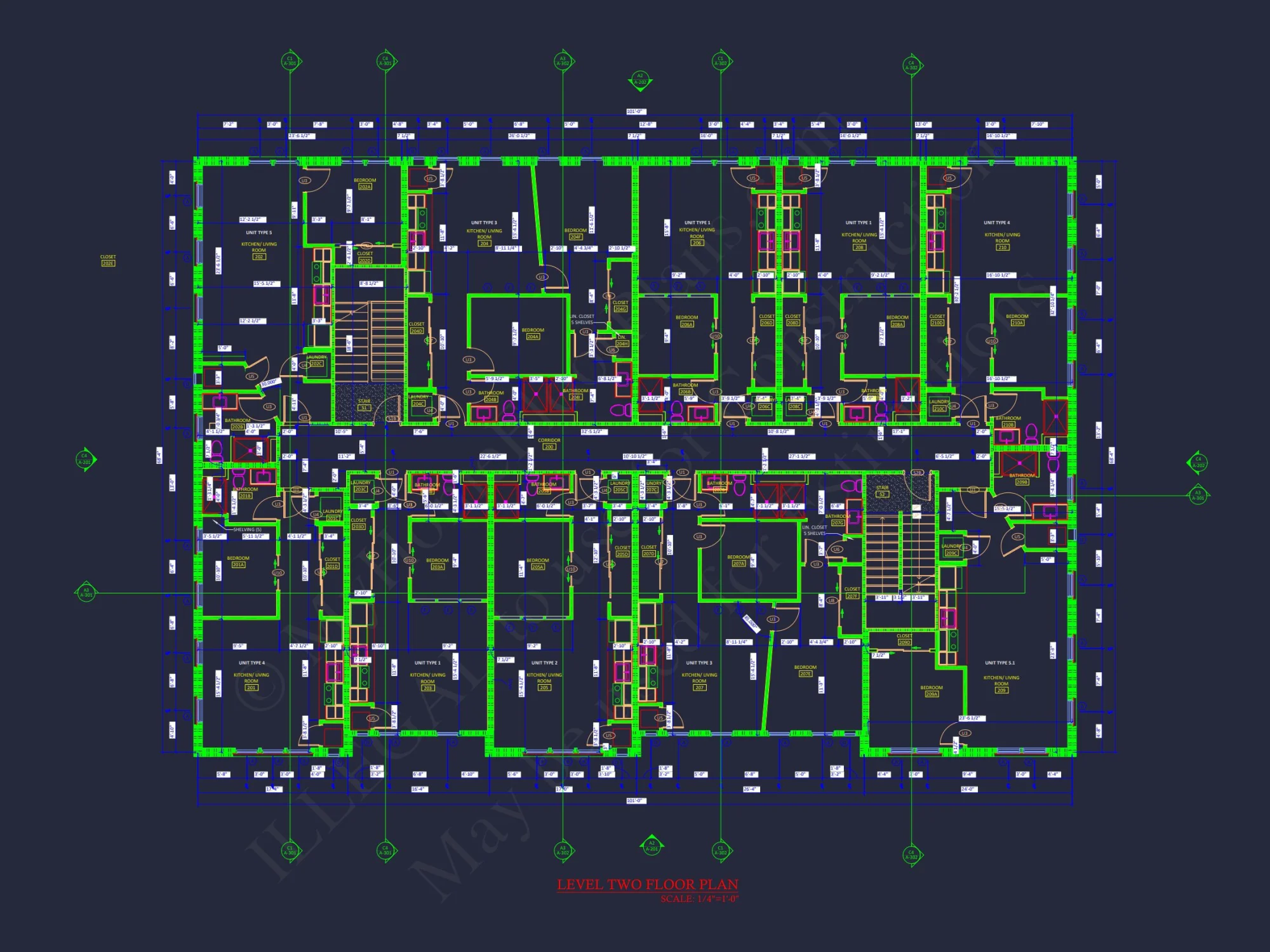 Modern Apartment Complex house Plan with Architectural Blueprints