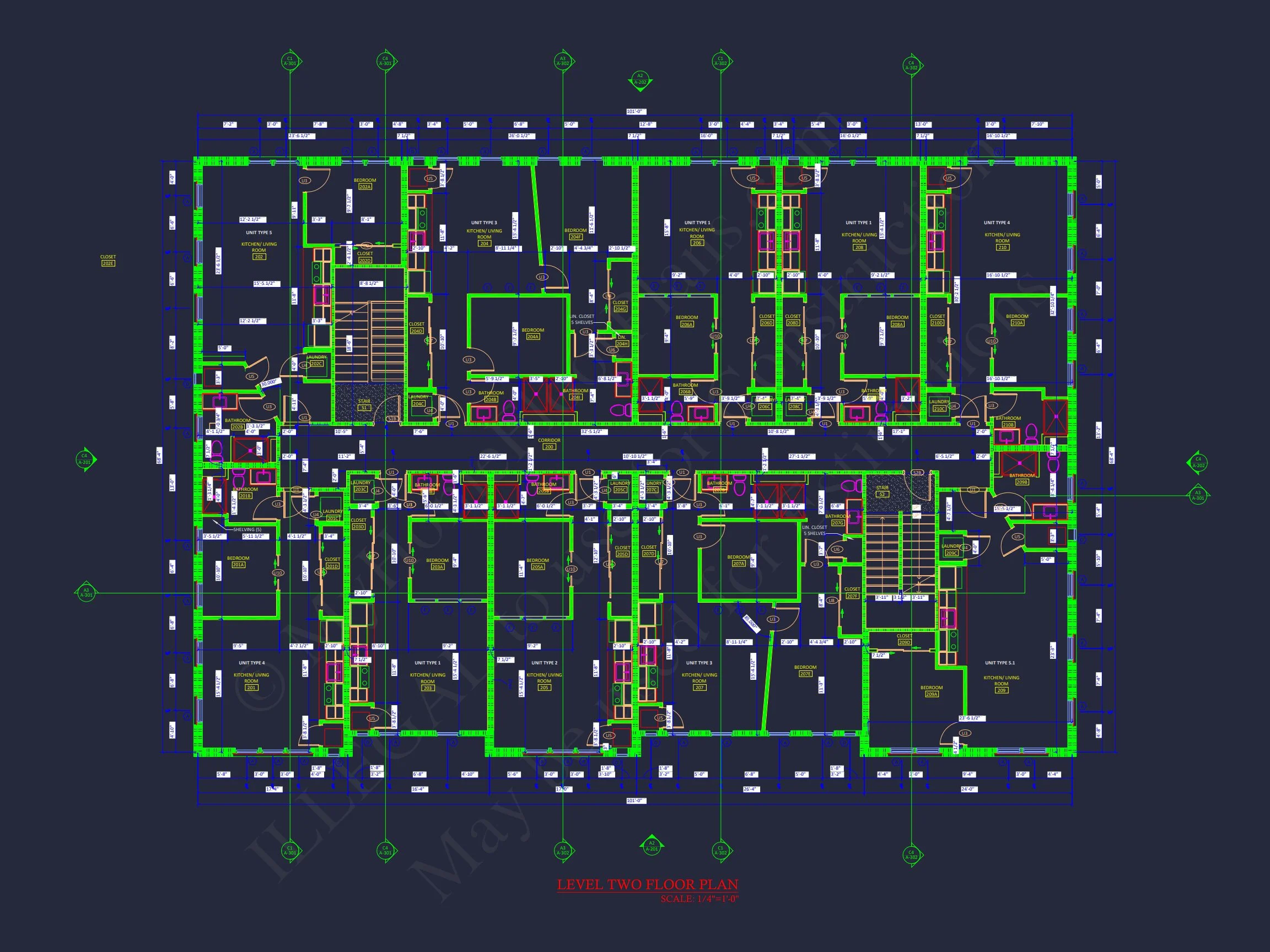 Modern Apartment Complex house Plan with Architectural Blueprints