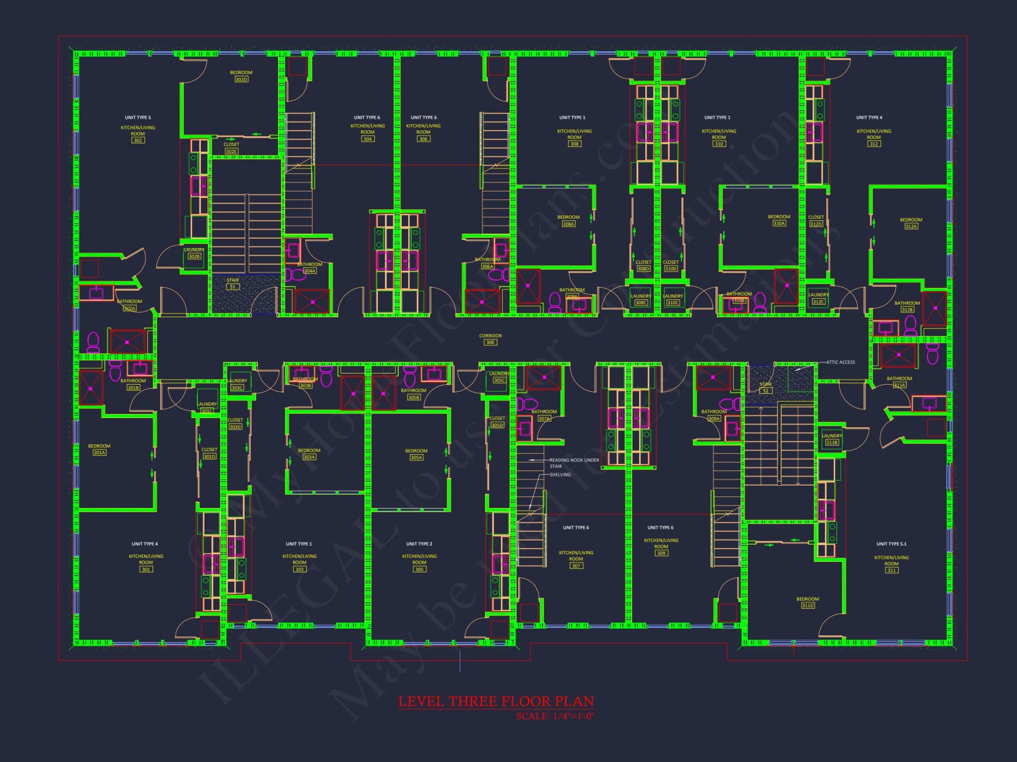 Modern Apartment Complex house Plan with Architectural Blueprints