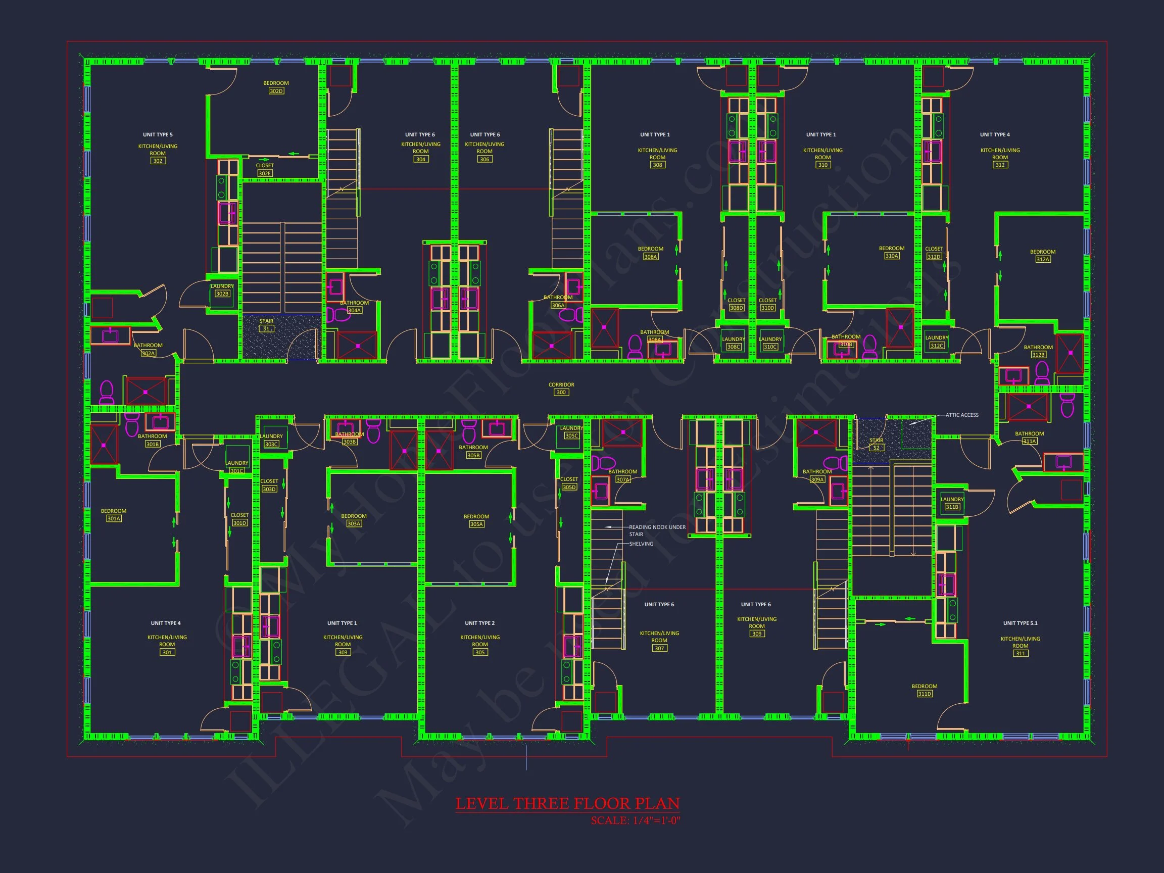 Modern Apartment Complex house Plan with Architectural Blueprints