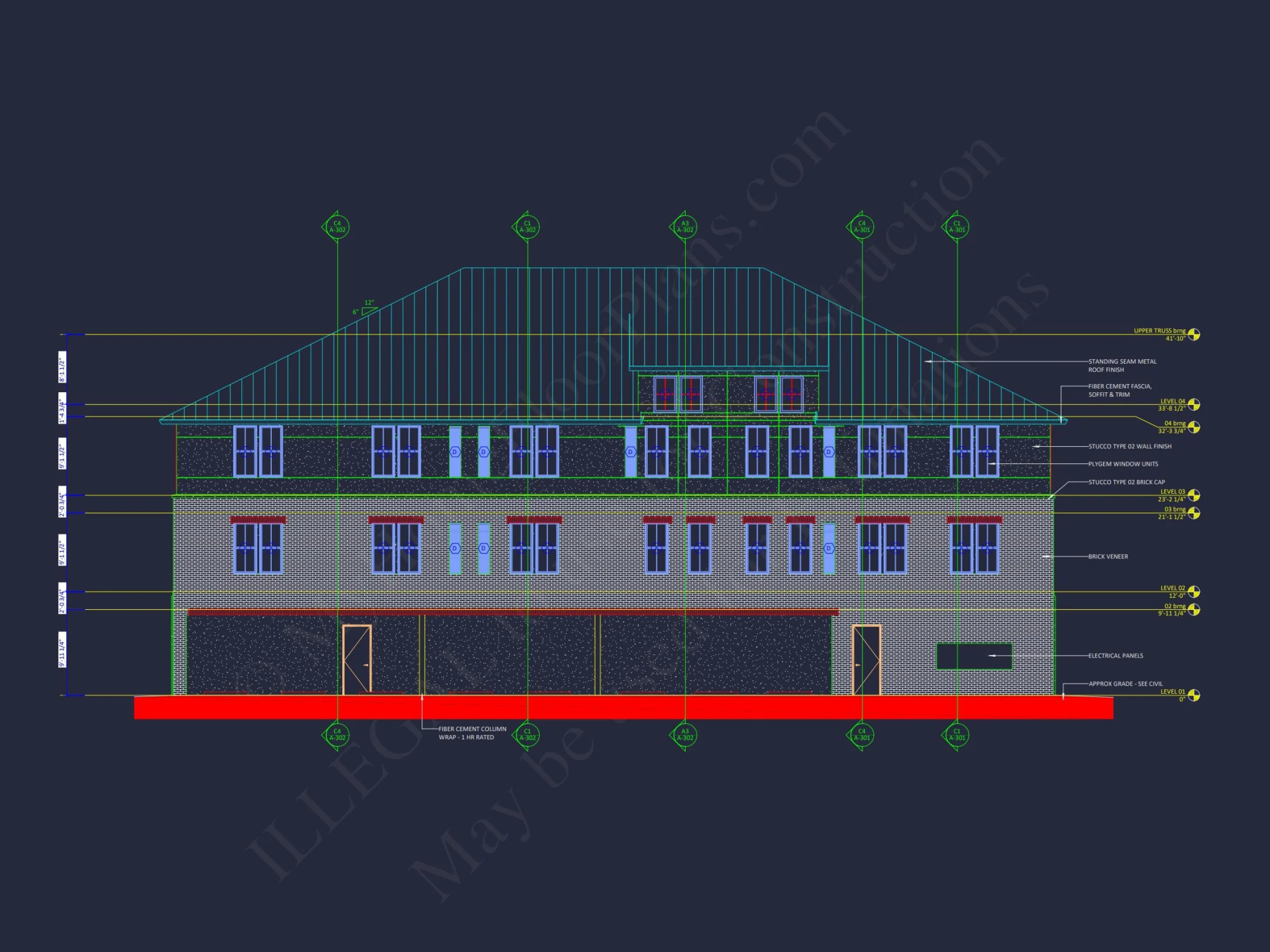 Modern Apartment Complex house Plan with Architectural Blueprints