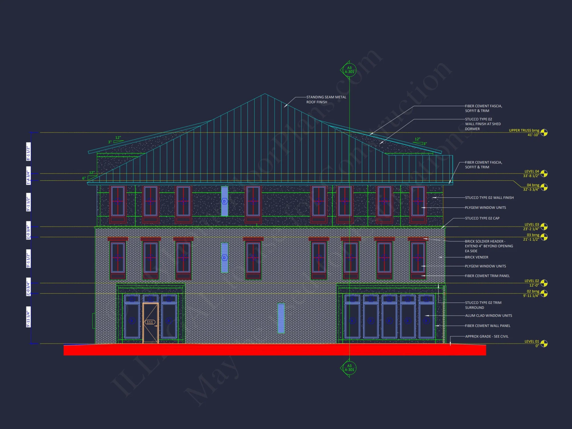 Modern Apartment Complex house Plan with Architectural Blueprints