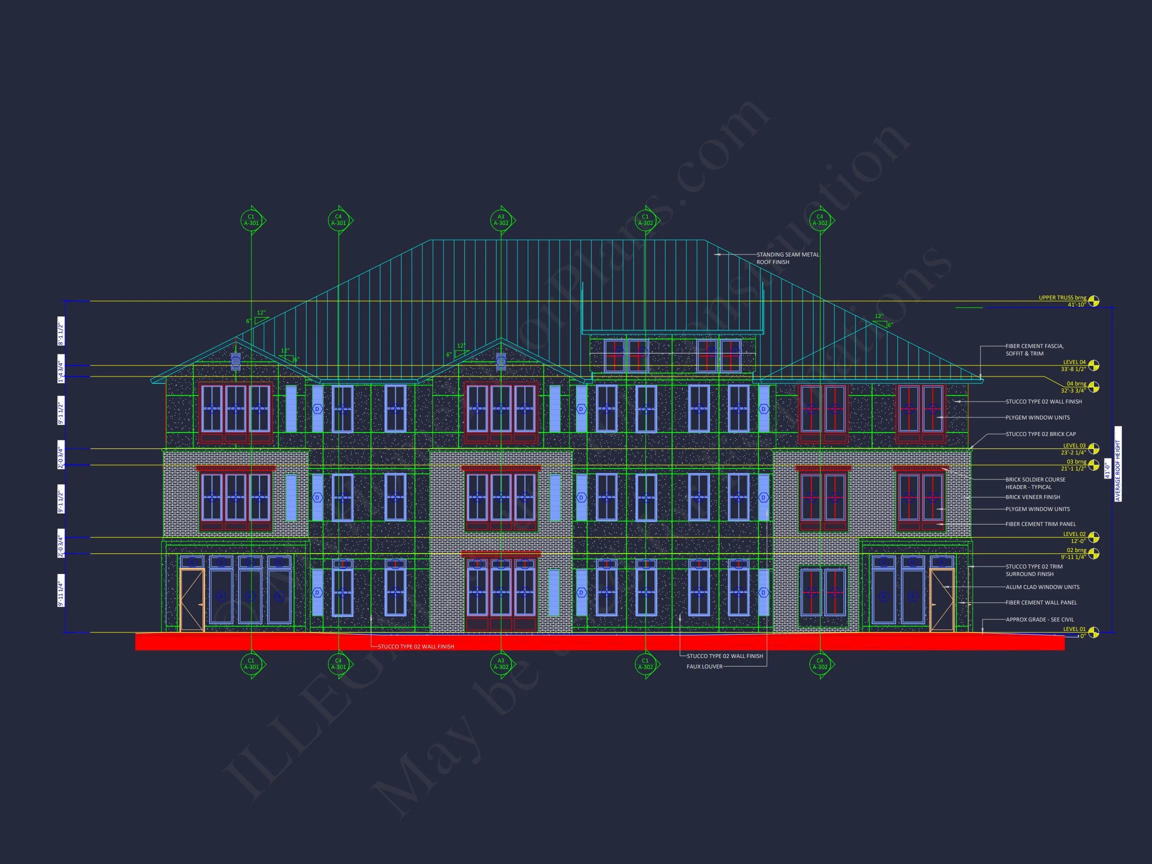 Modern Apartment Complex house Plan with Architectural Blueprints